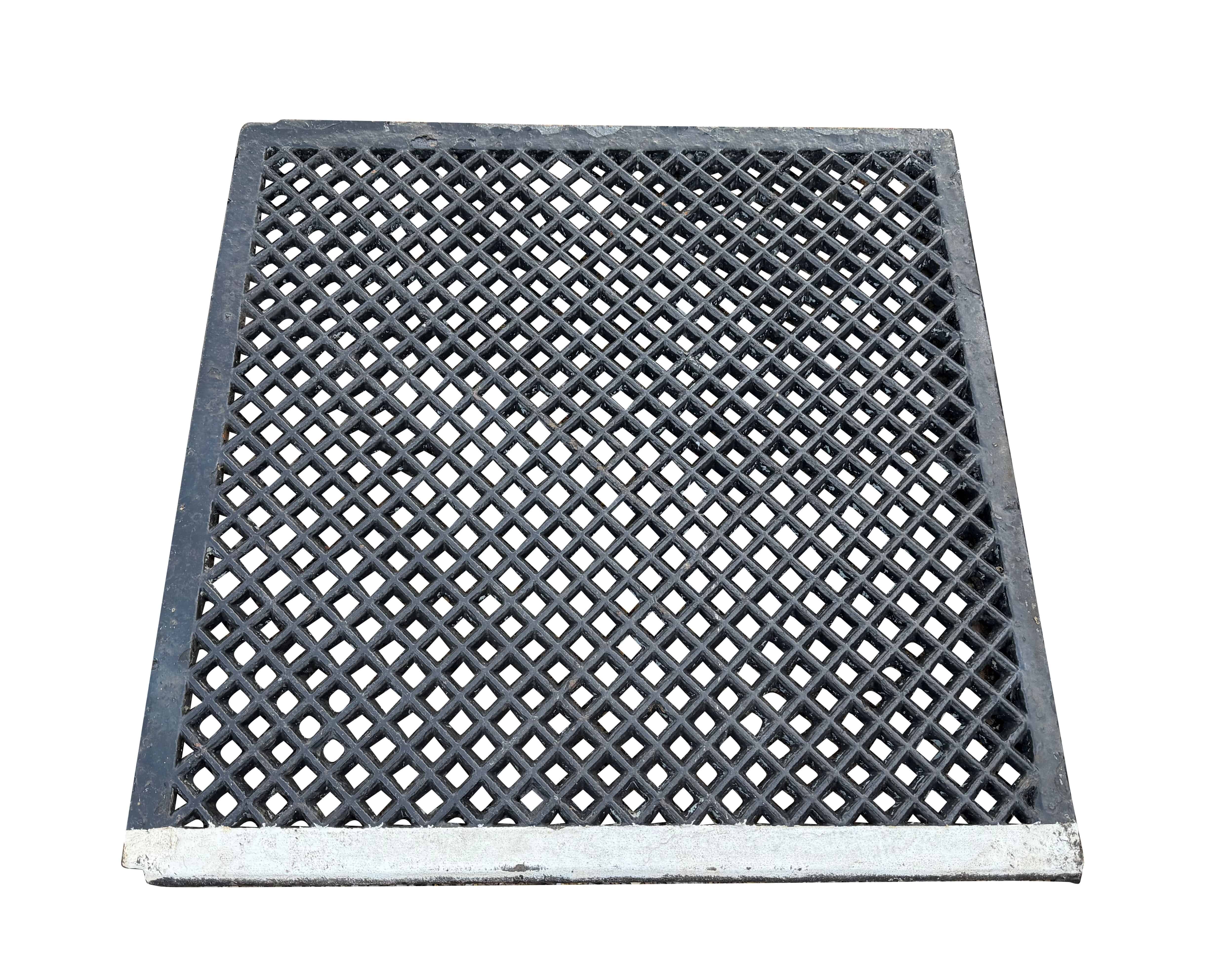 Salvaged Square Cast Iron Landing Plate Or Floor Grille