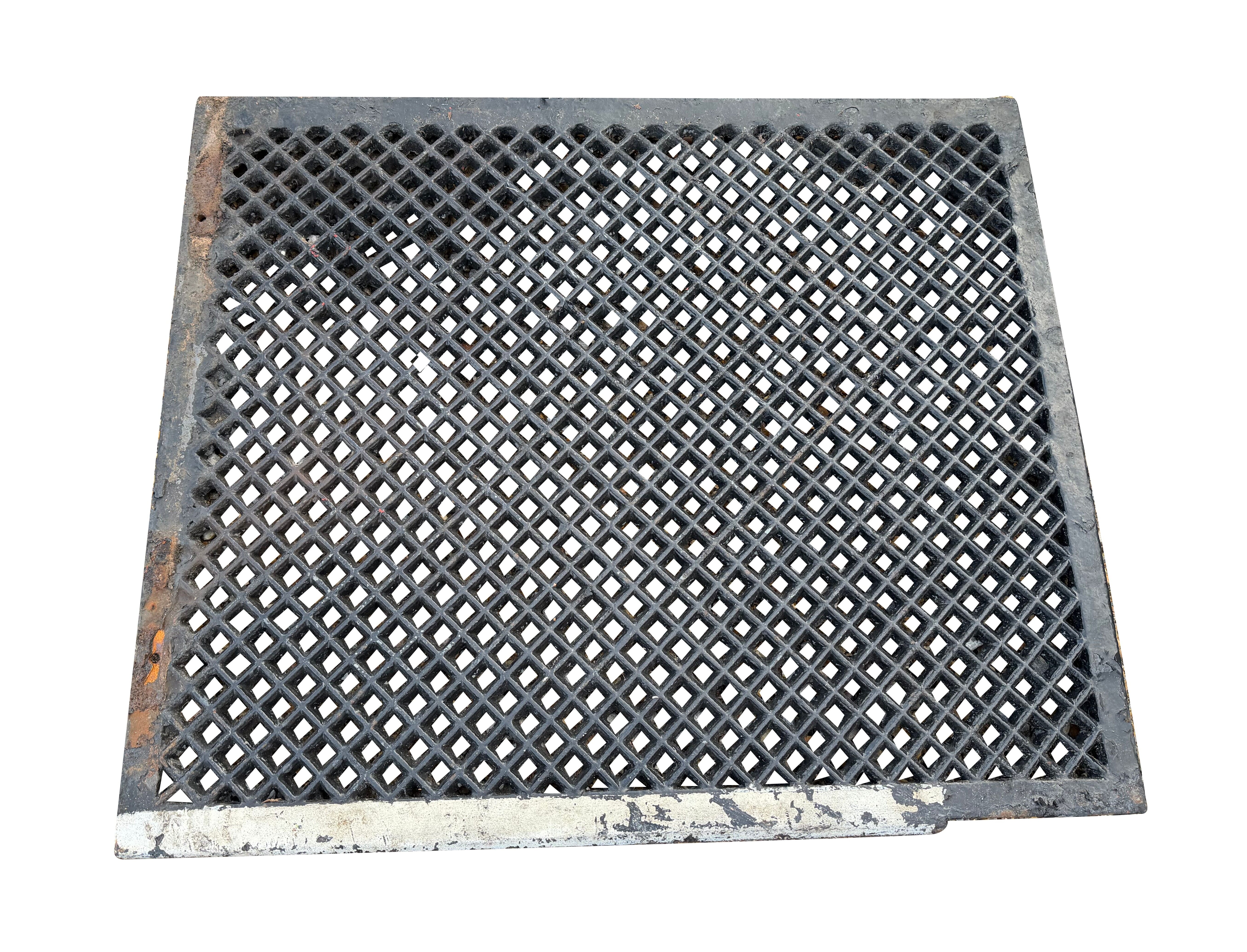 Salvaged Cast Iron Landing Plate Or Floor Grille - 10909F