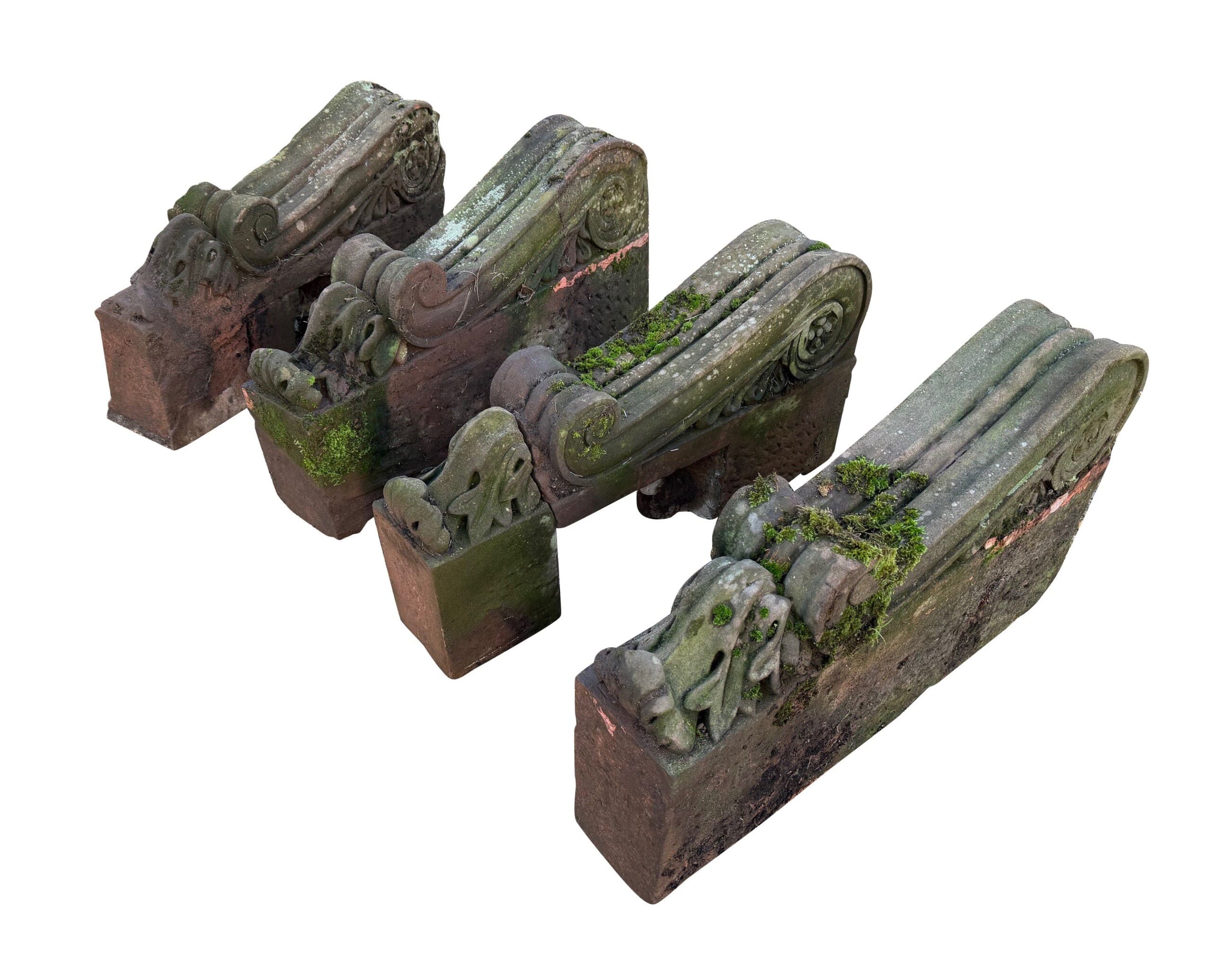 Victorian Hand Carved Stone Face Corbels - 10946