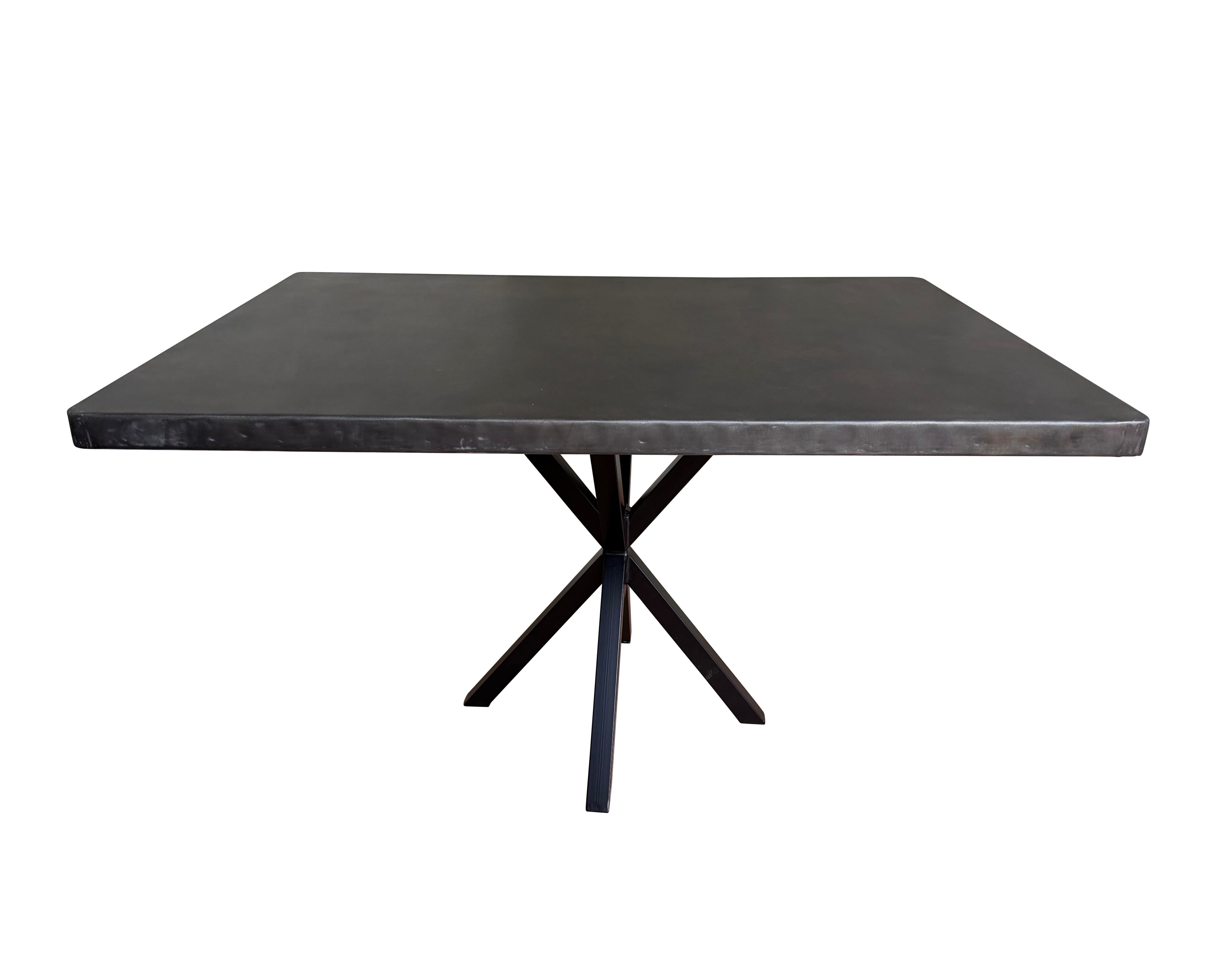 Zinc Bespoke Dining Table With Metal Star Base - D2326