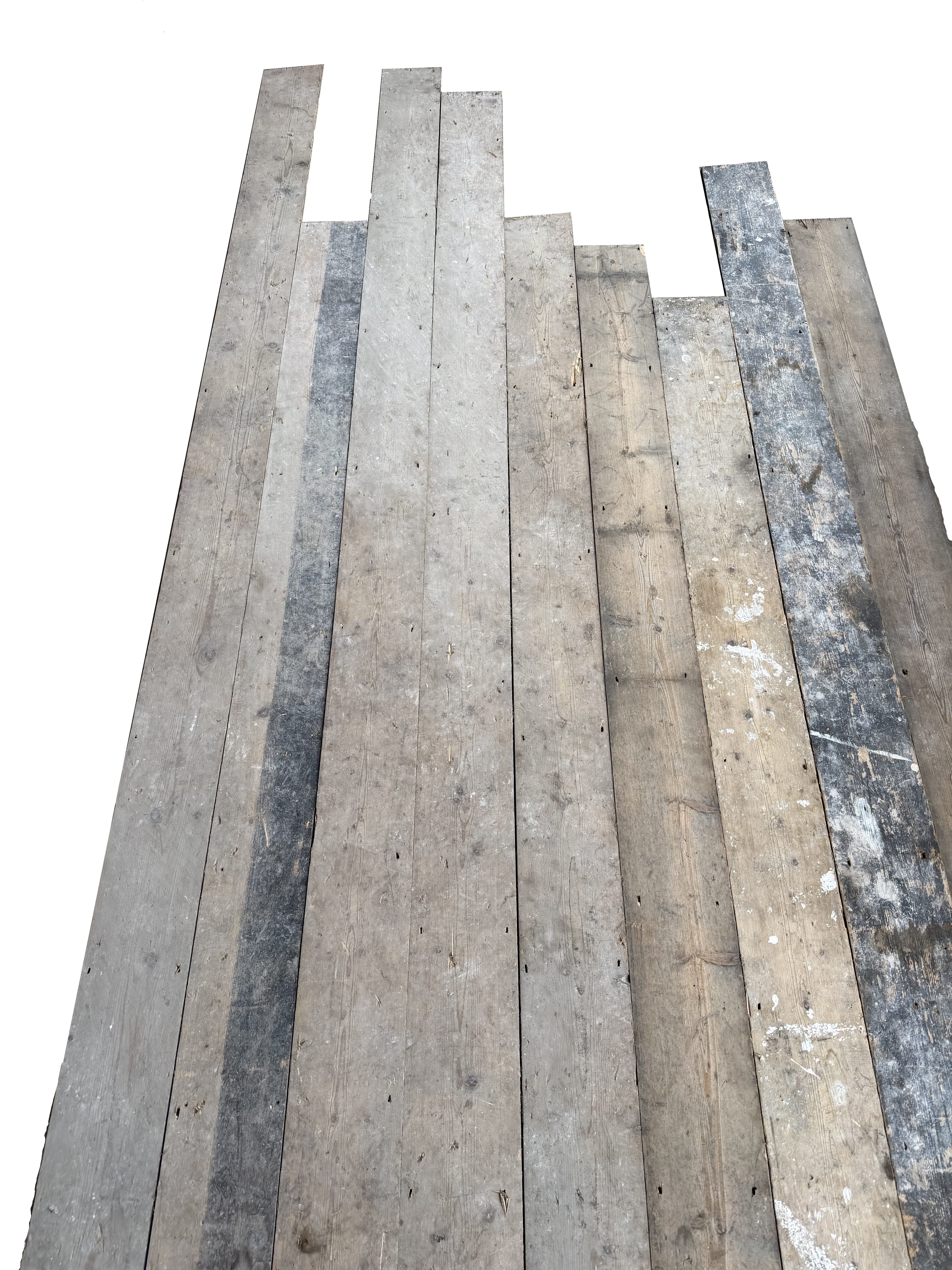 Antique Salvaged Square Edged Pine Floorboards - 10960