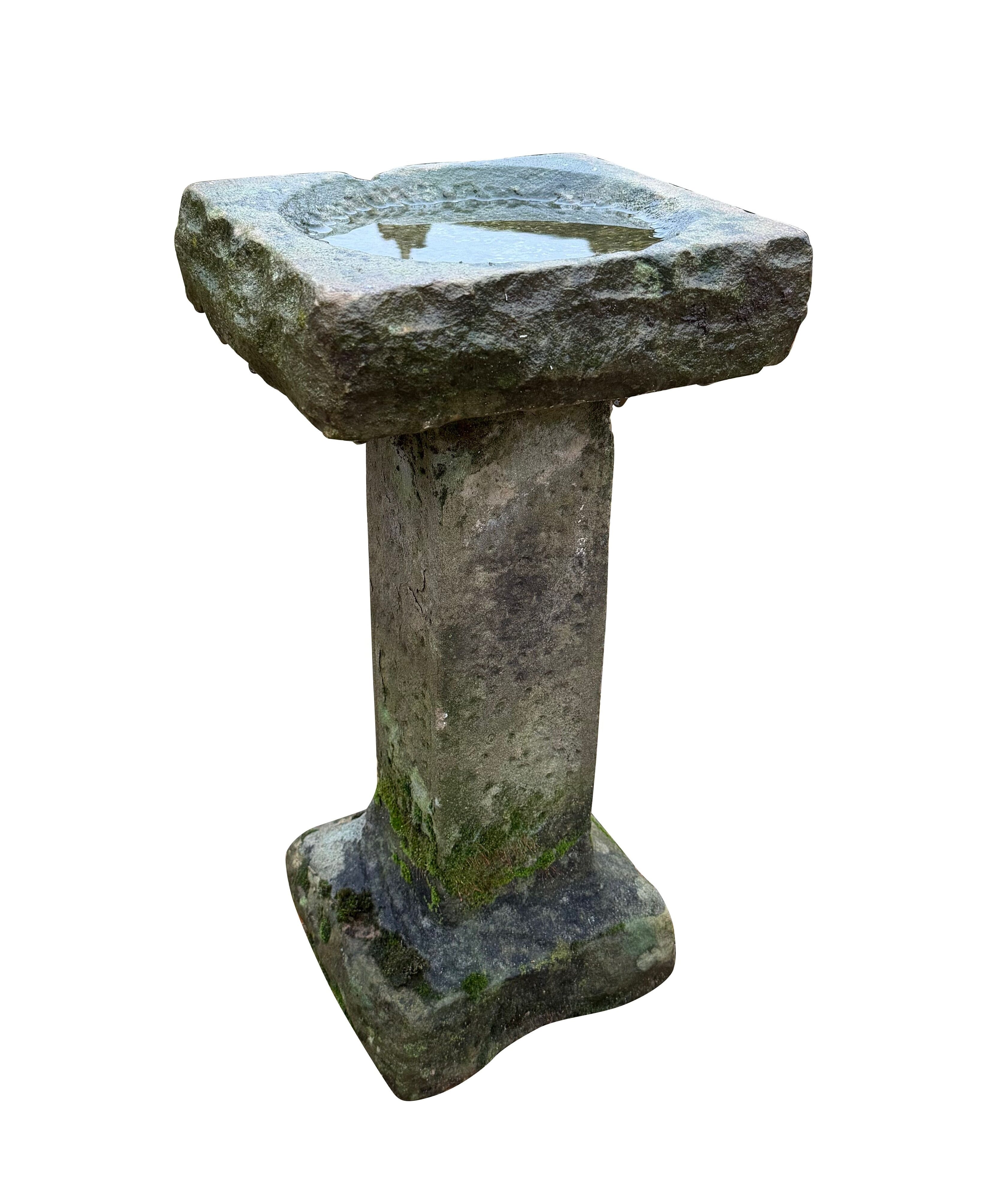 Victorian Reclaimed Hand Carved Stone Garden Bird Bath - 10951