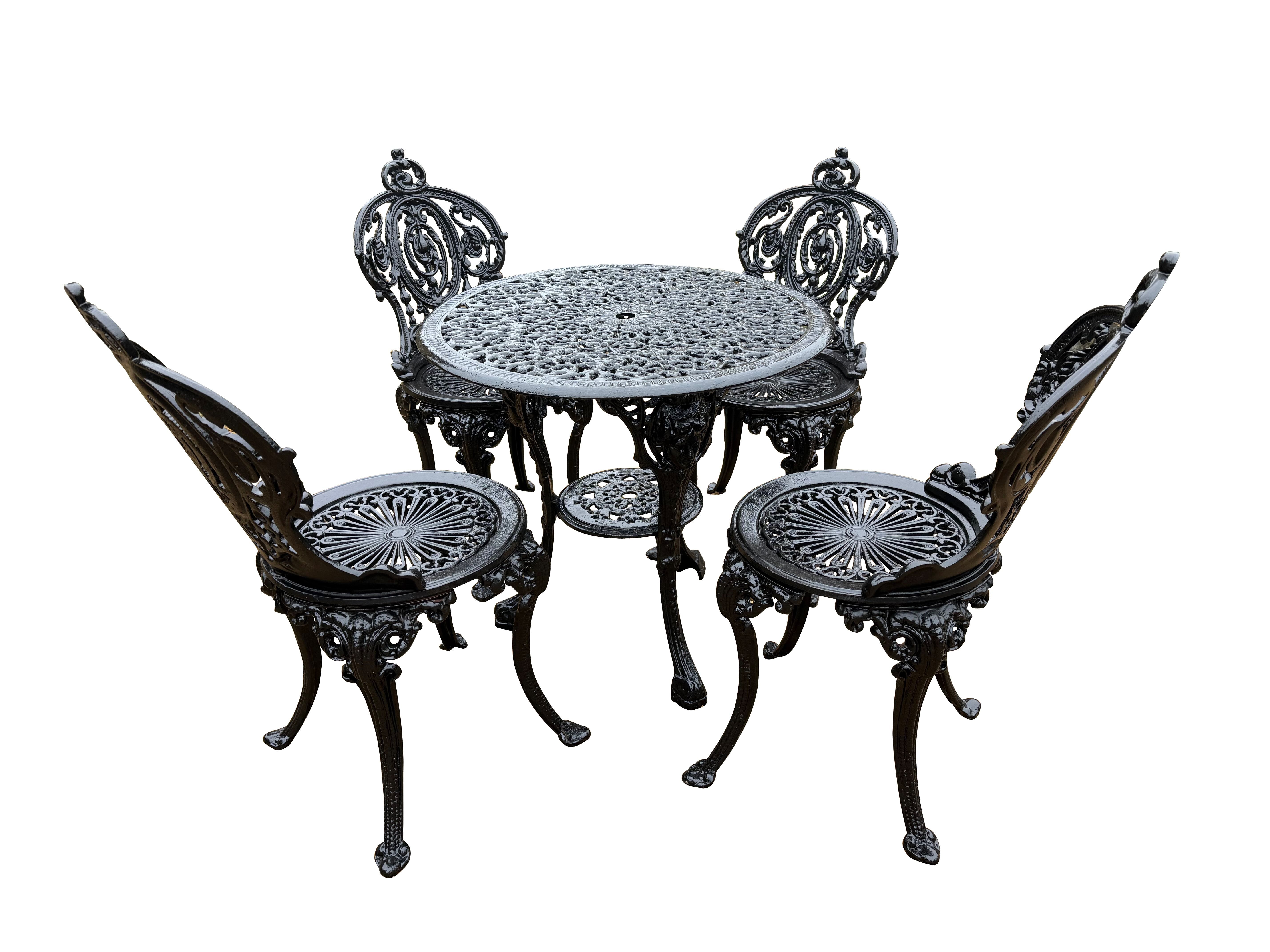 Garden Cast Iron Table and Cast Iron Chairs - 10940