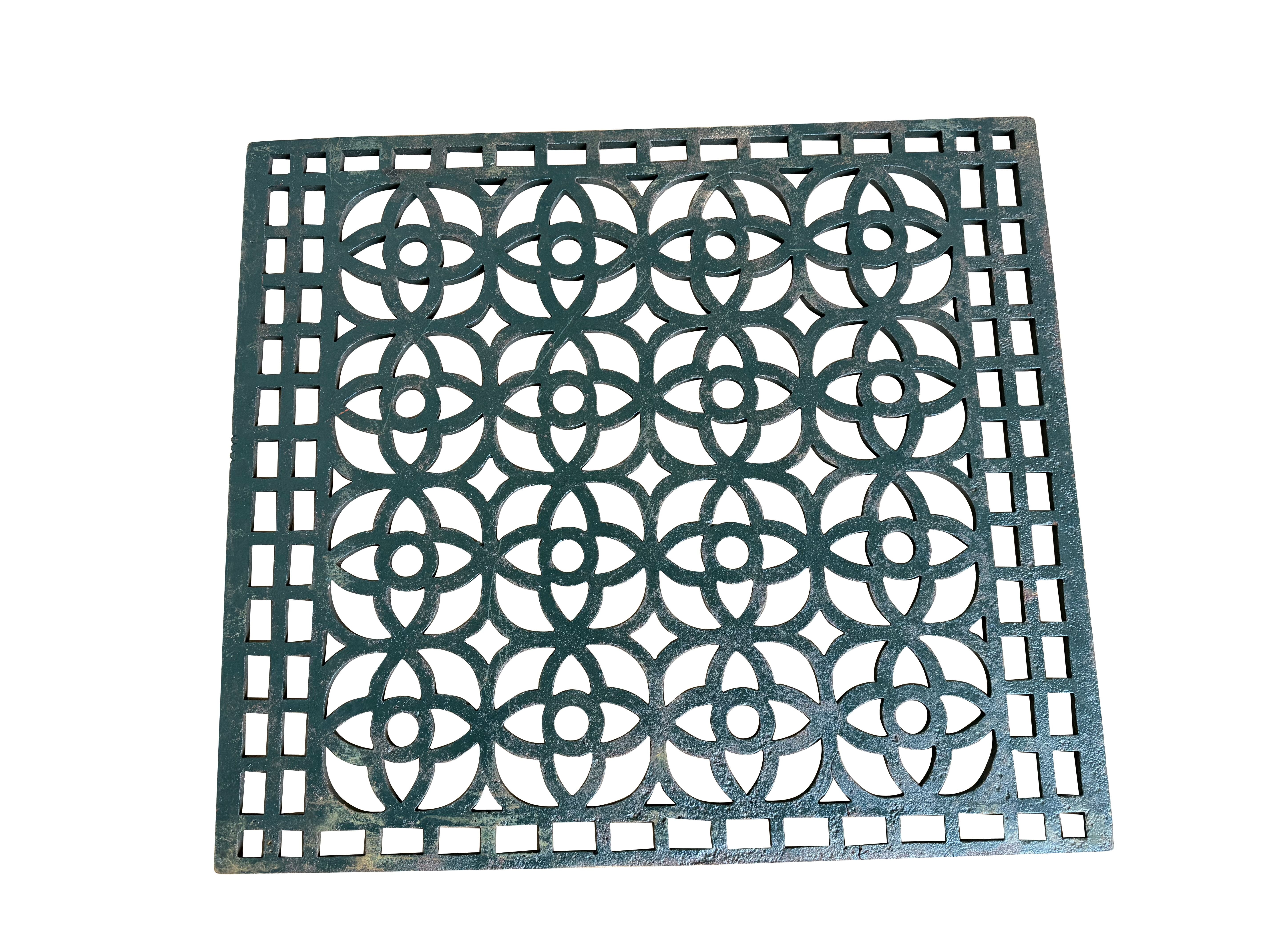 Salvaged Old Victorian Cast Iron Floor Grille / Grid - 10975