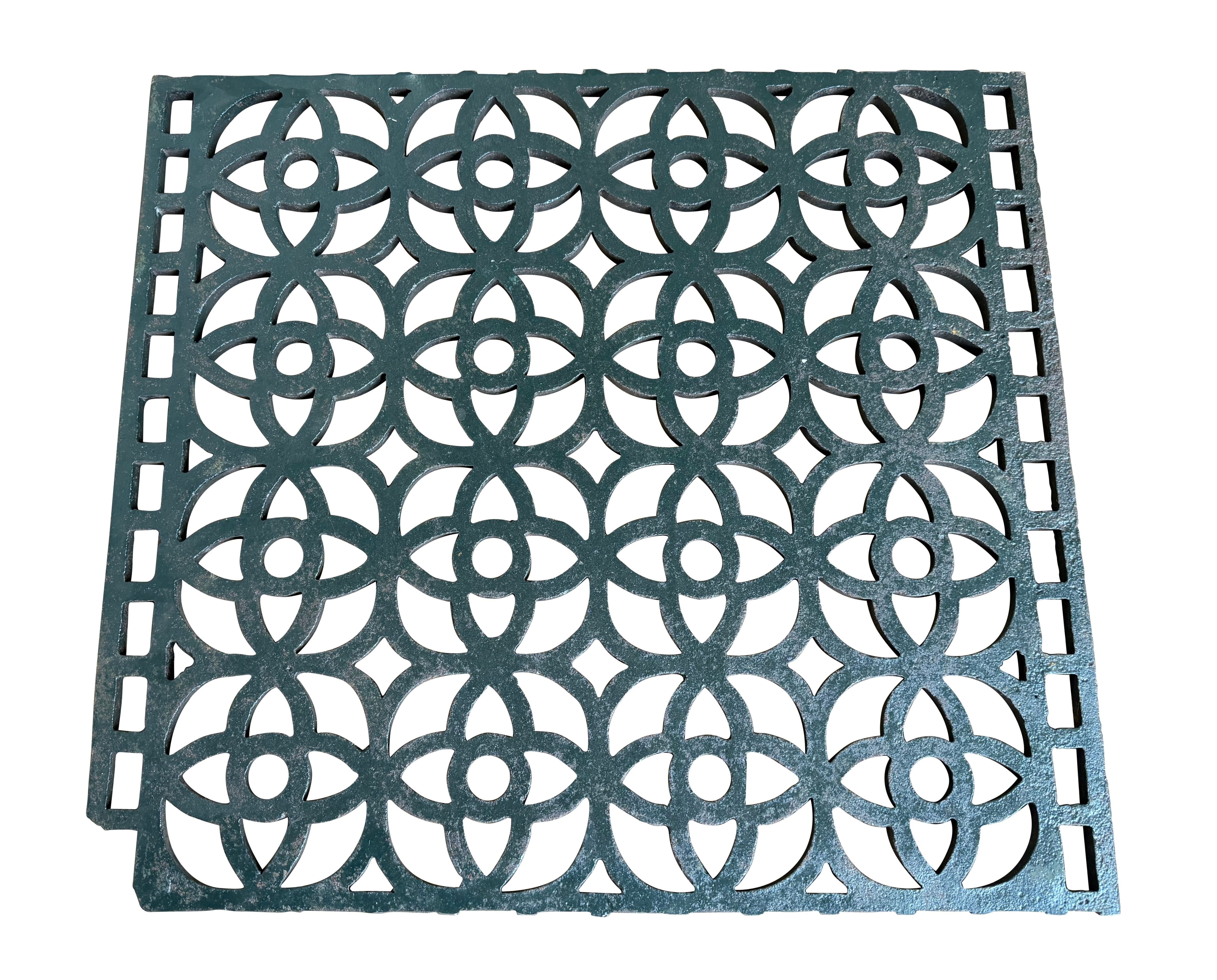 Reclaimed Old Victorian Cast Iron Floor Grille / Grid - 10976