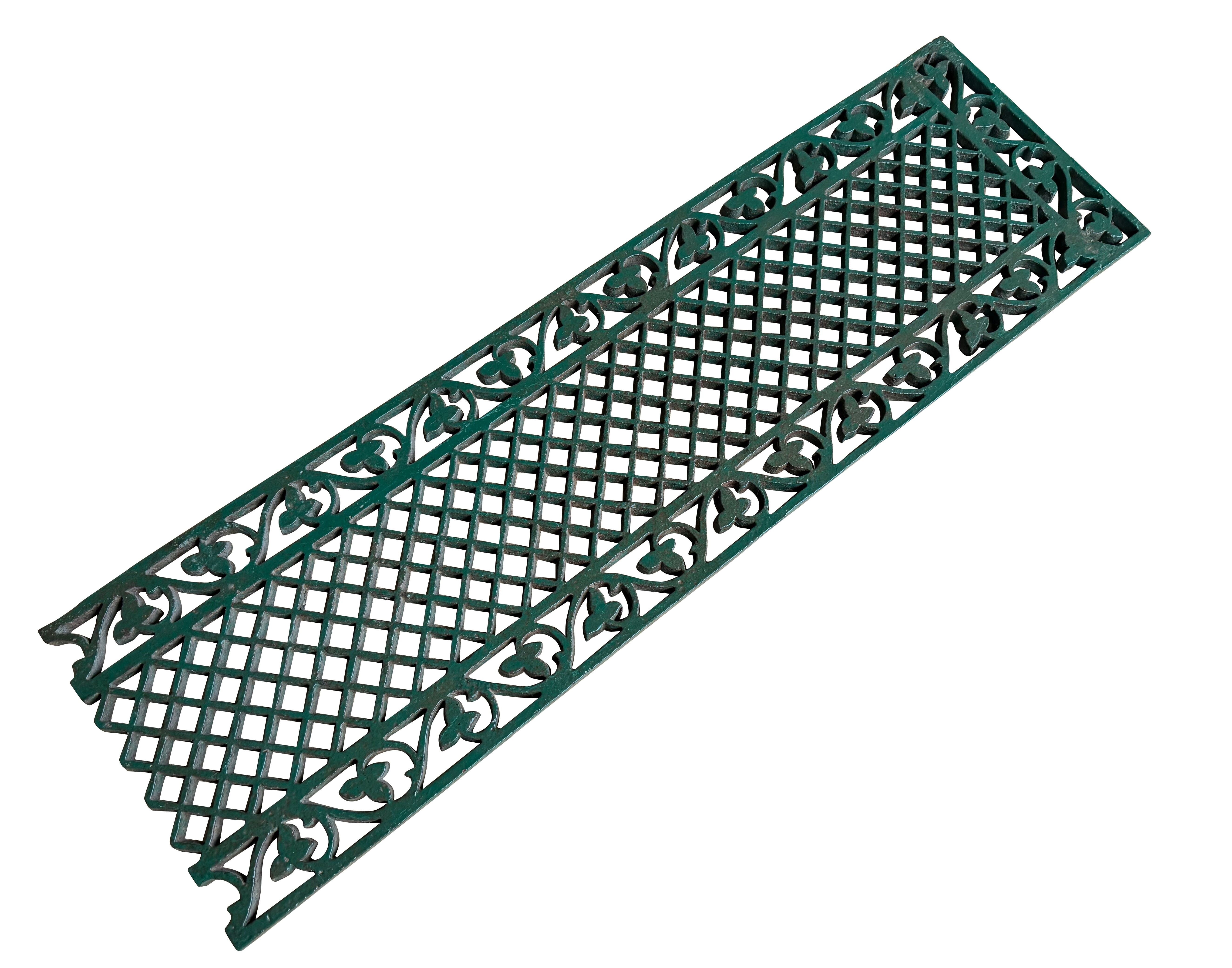 Decorative Green Original Cast Iron Floor Grille / Grid - 10986