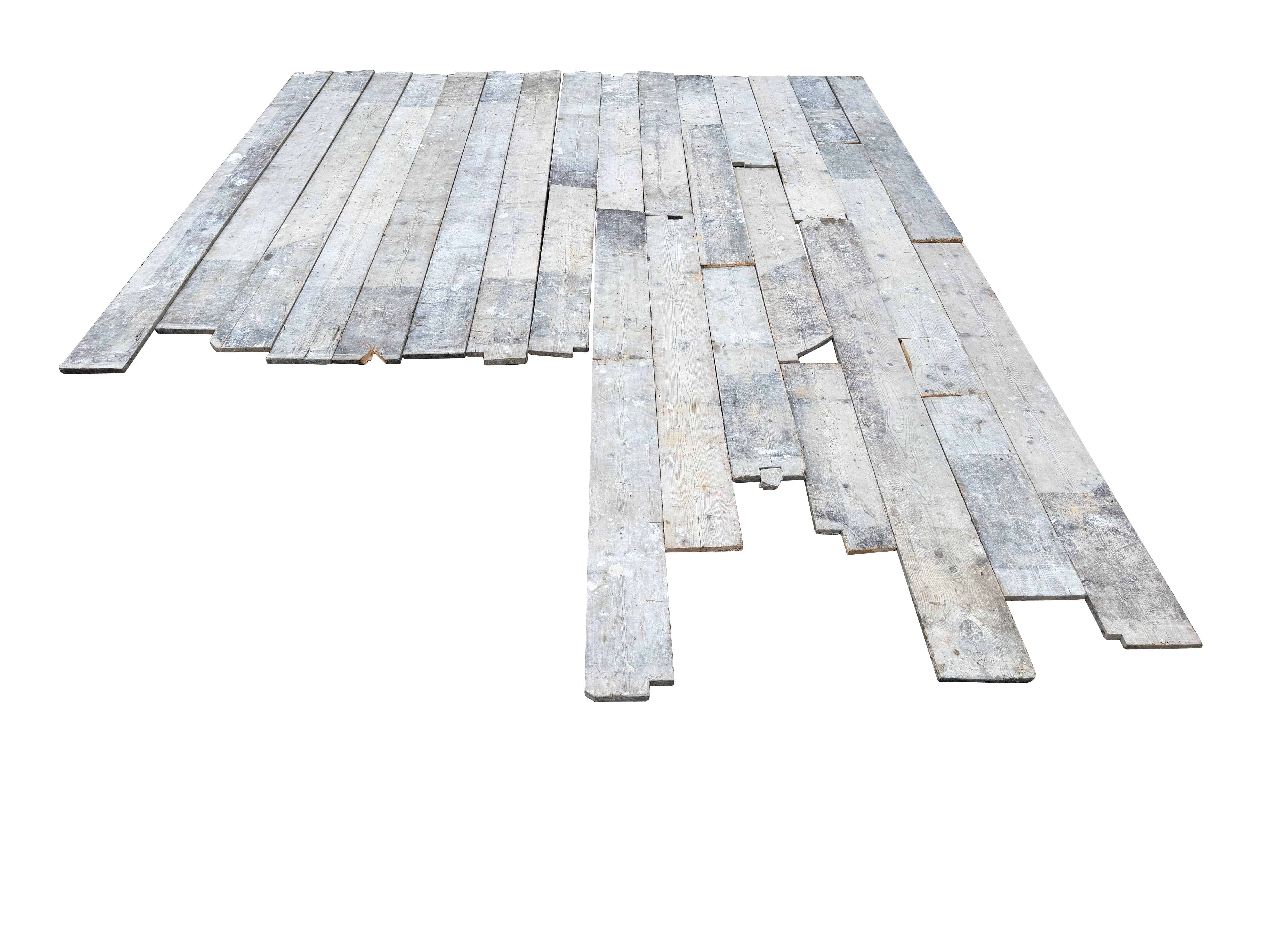Job lot of reclaimed georgian pine square edged floorboards