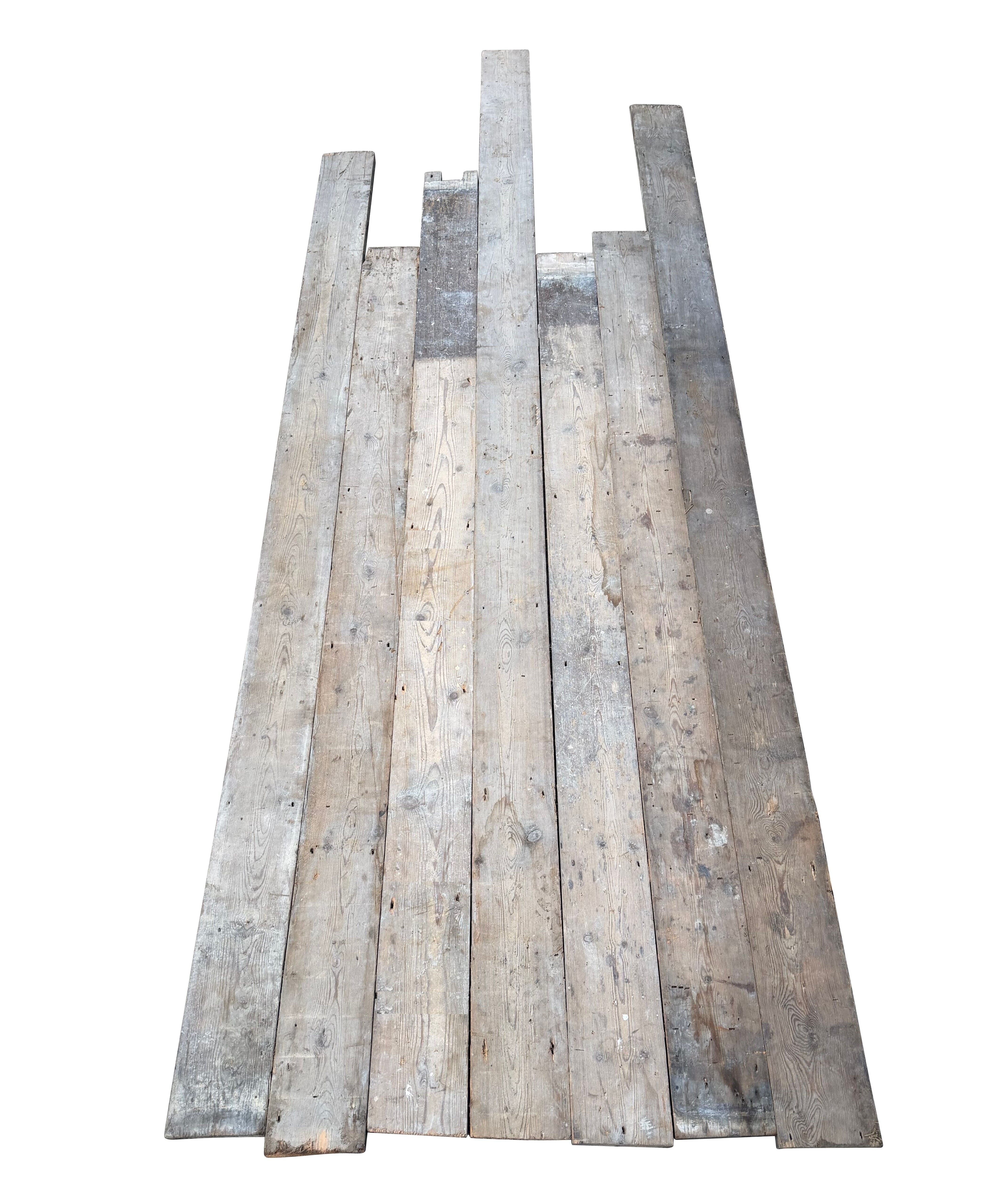 Reclaimed Antique Pine Square Edged Floorboards - 10994