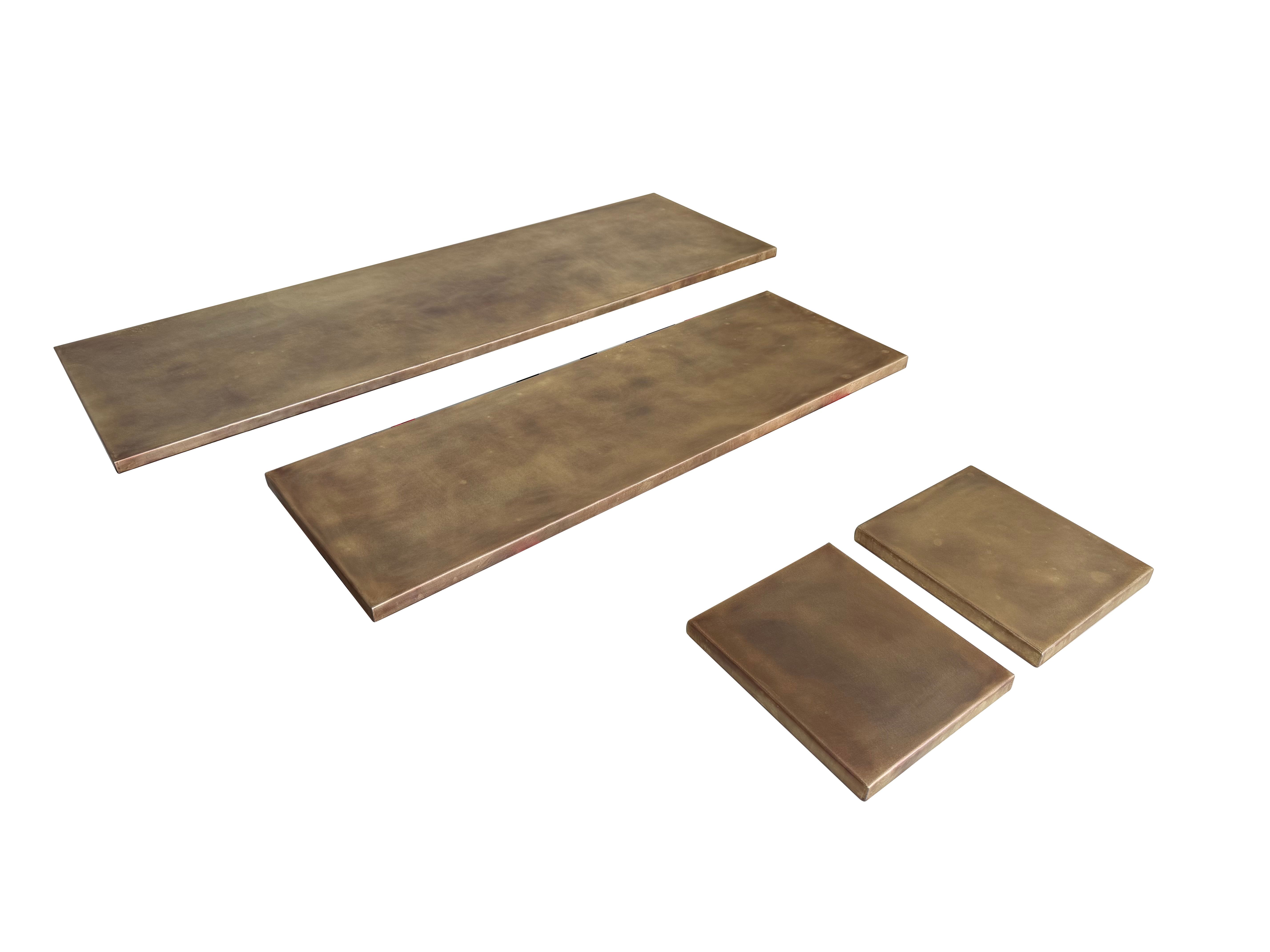 Handmade Antique Brass Worktop and Shelves - D2338