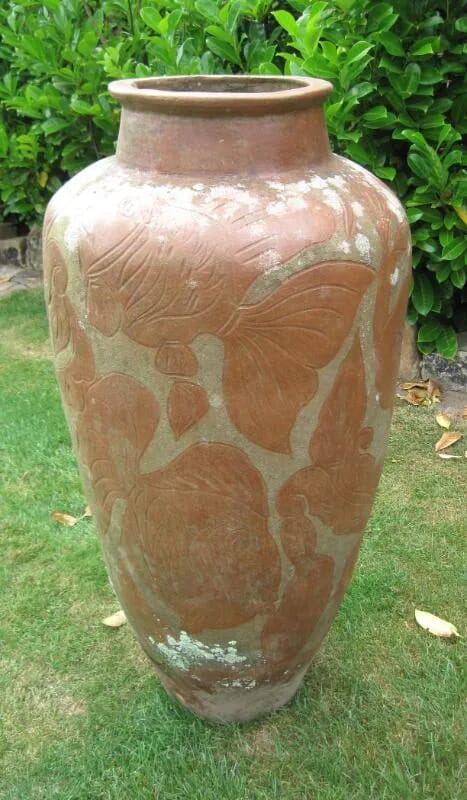 A Teracotta Garden Planter Decorated with Fish - 4834