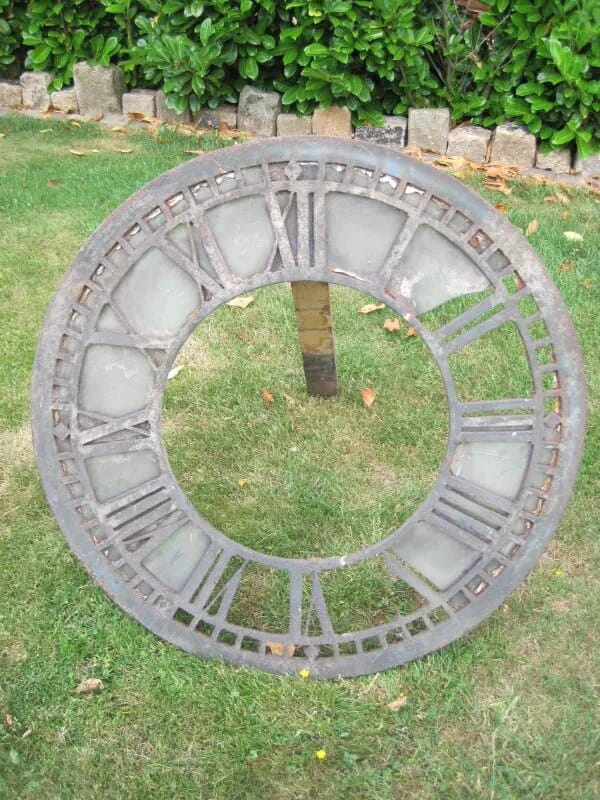 Antique Victorian Cast Iron Tower Clock Face - 4826