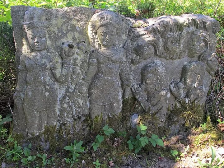 A Hand Carved Solid Stone Religious Buddha Scene - 4840