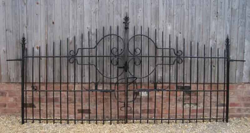 A Pair of Reclaimed Antique Wrought Iron Gates with hinges