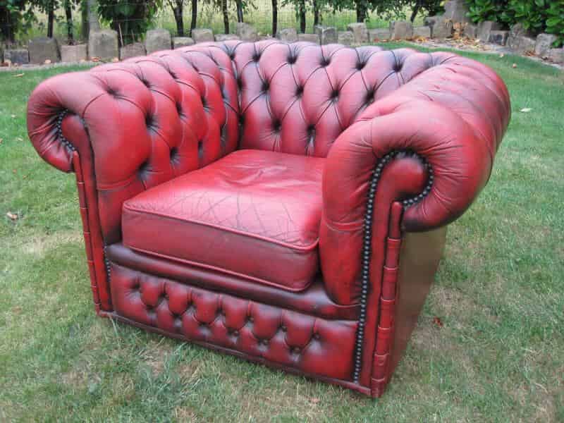 Antique Leather Ox Blood Chesterfield Tub Chair