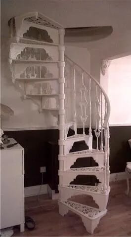 Cast Iron Spiral Staircase With Landing Rails - 4867