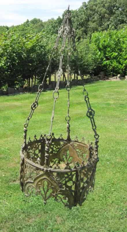 Large Antique Victorian Sanctuary Lantern Converted to Electric