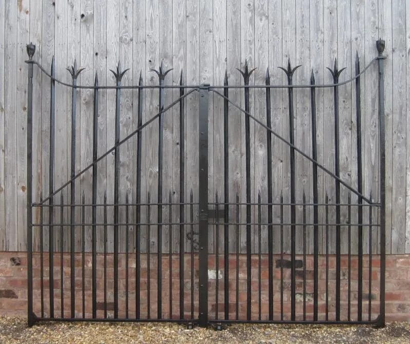 Pair Victorian Salvaged Antique Wrought Iron Gates - 4596
