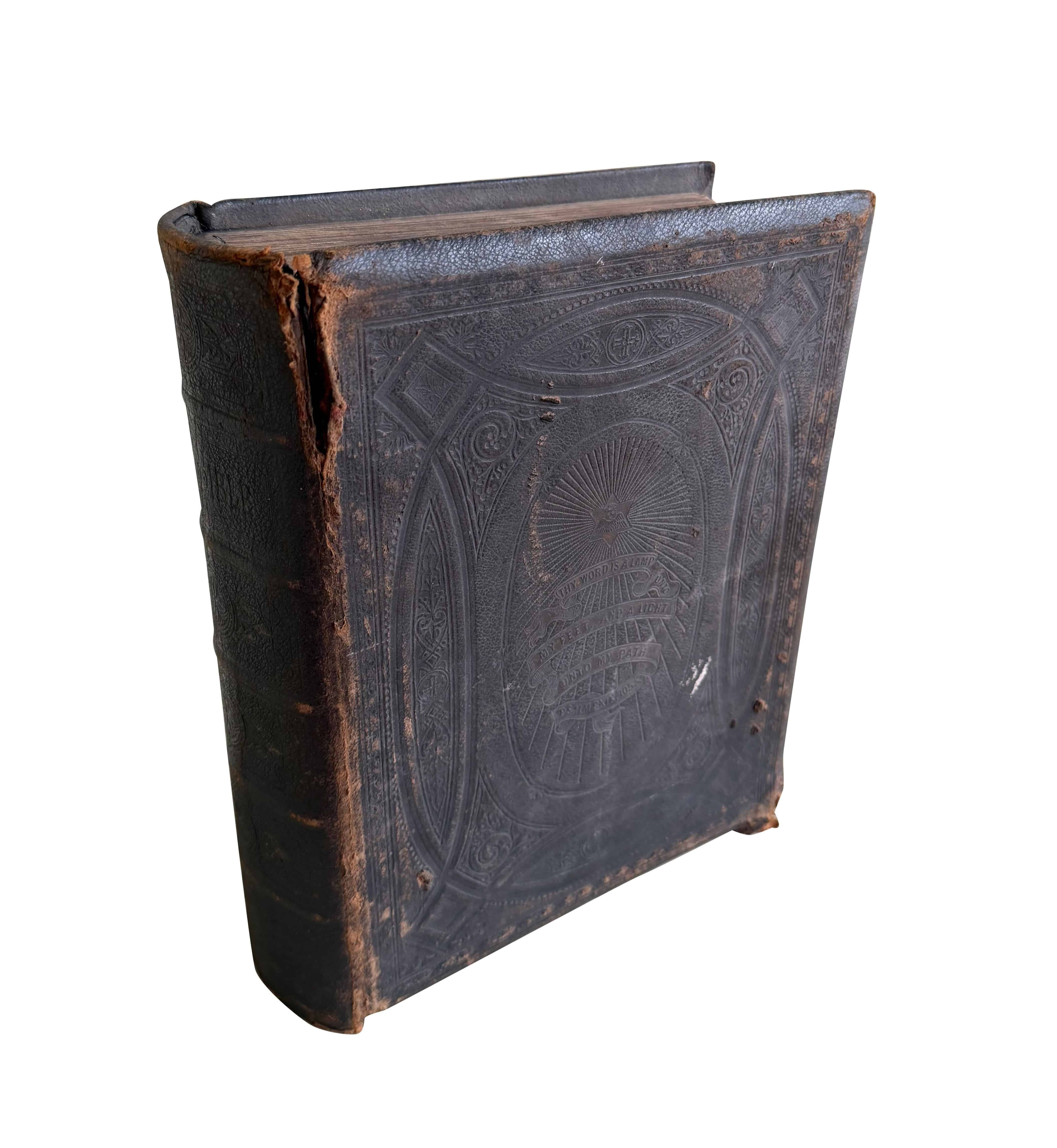 Antique Browns Self Interpreting Family Church Bible