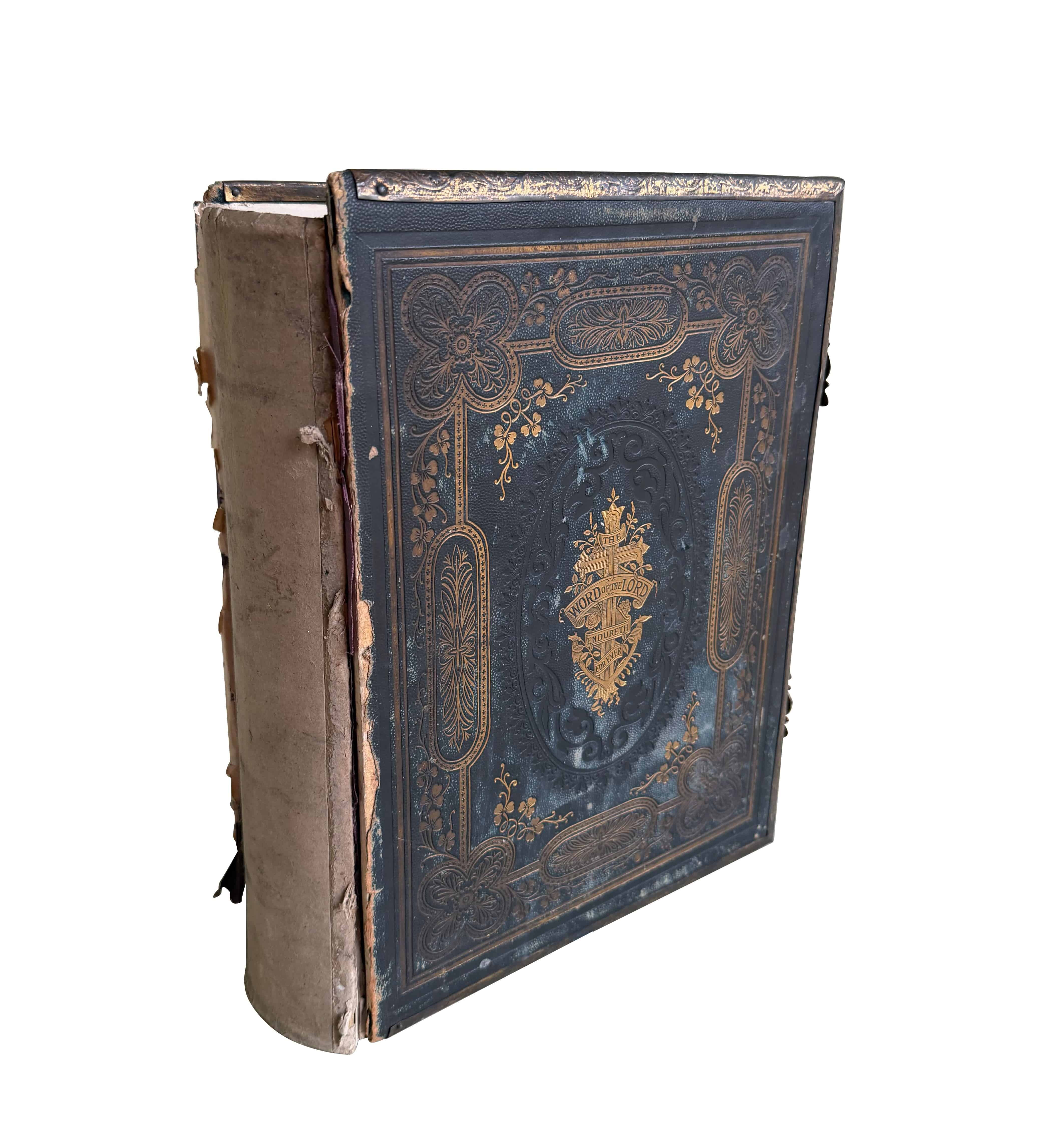 Antique Browns Self Interpreting Family Church Bible
