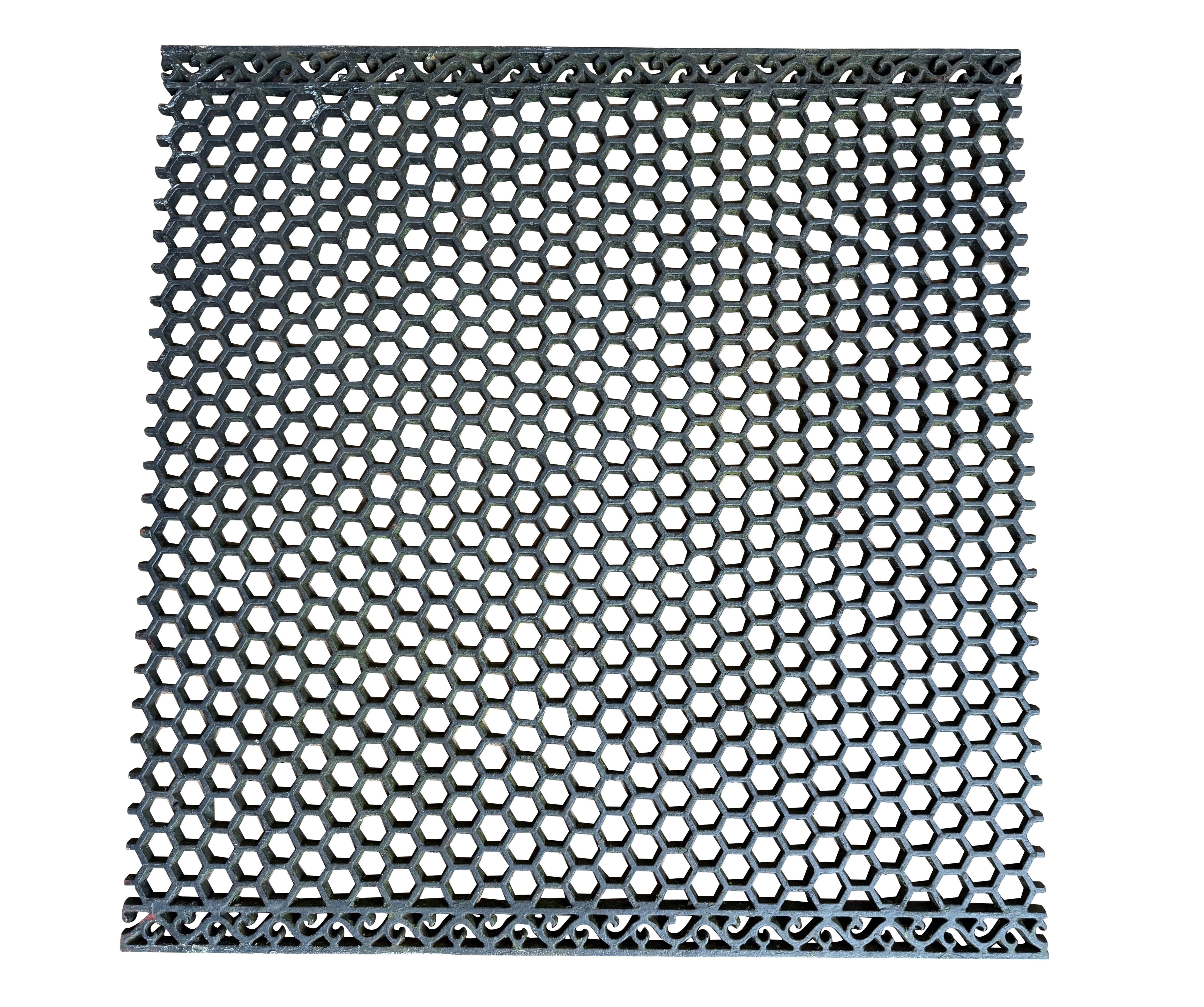 Victorian Large Reclaimed Cast Iron Floor Grille / Grid - 11011A