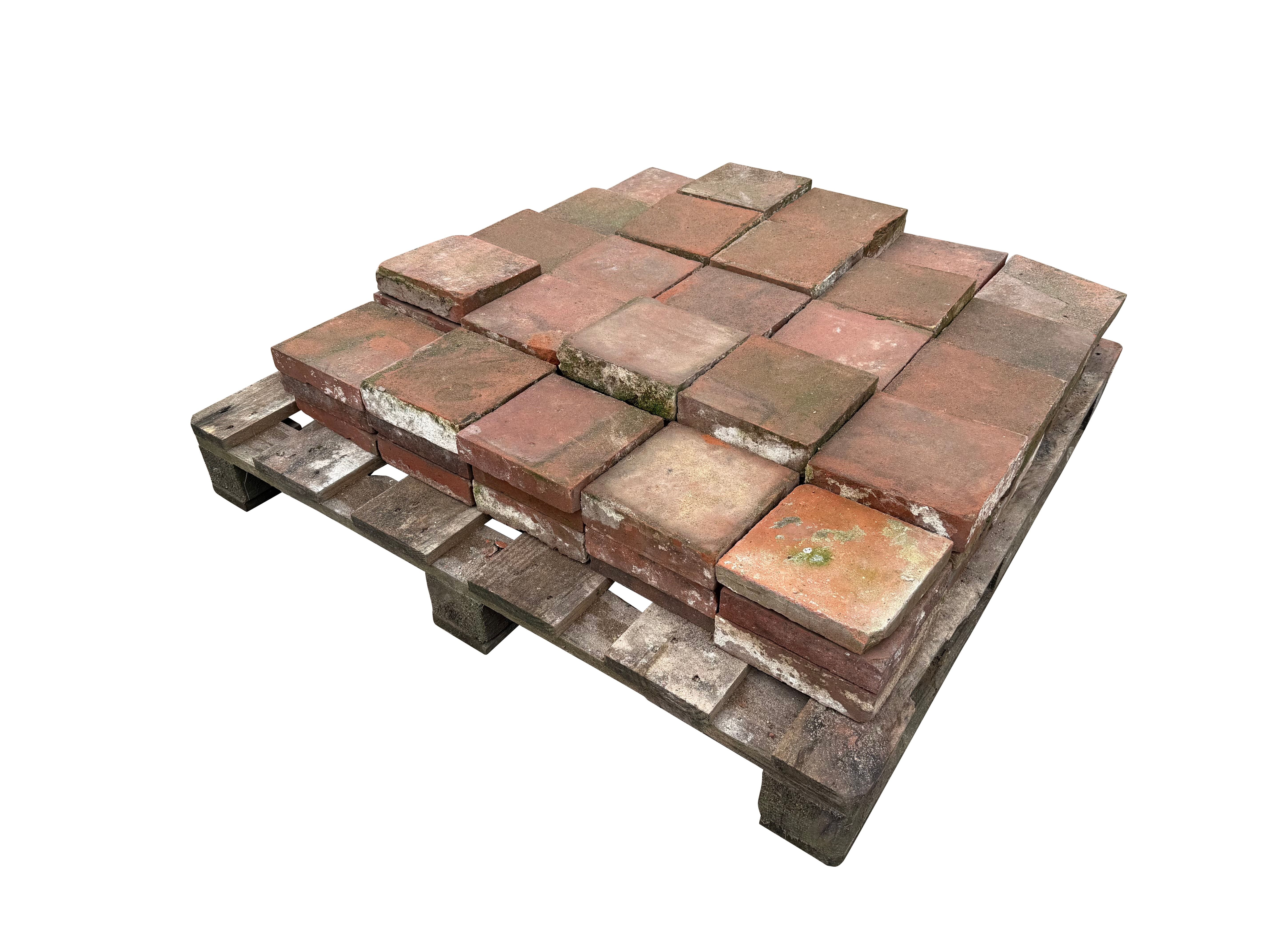 Batch of 78 Reclaimed Terracotta Quarry Floor Tiles - 11043