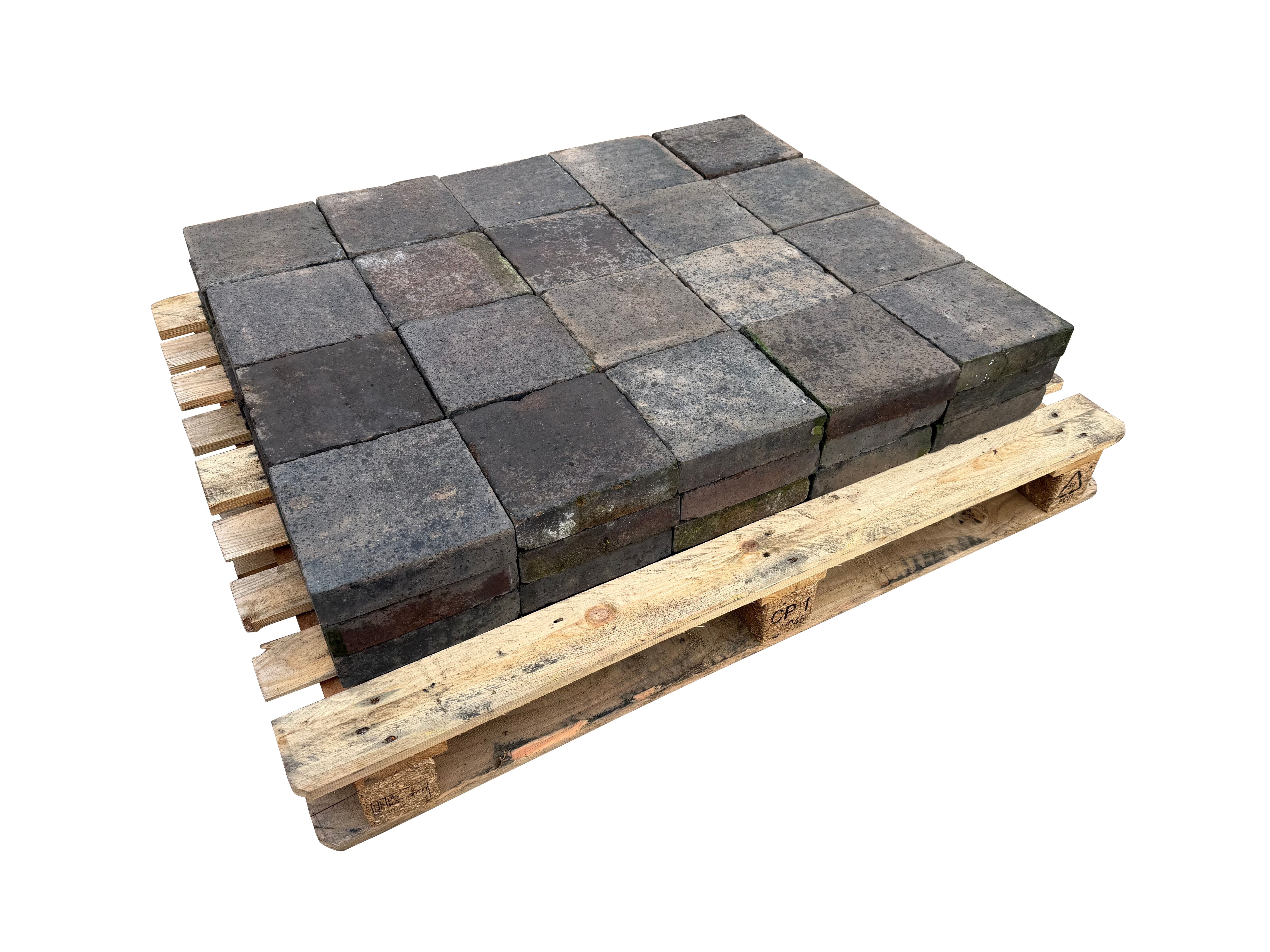 Batch of 60 Reclaimed Blue Quarry Floor Tiles - 11047