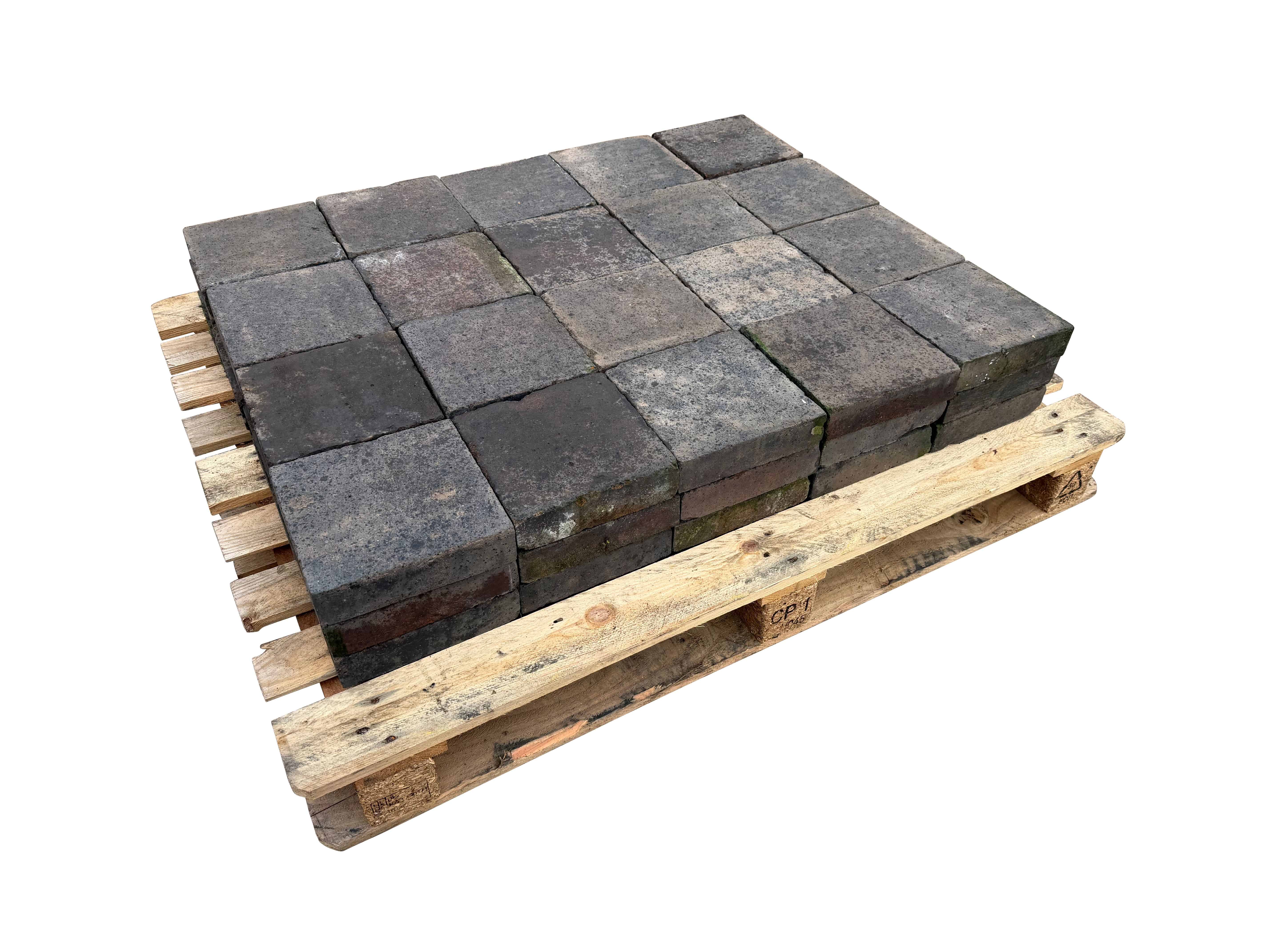 Batch of 60 Reclaimed Blue Quarry Floor Tiles