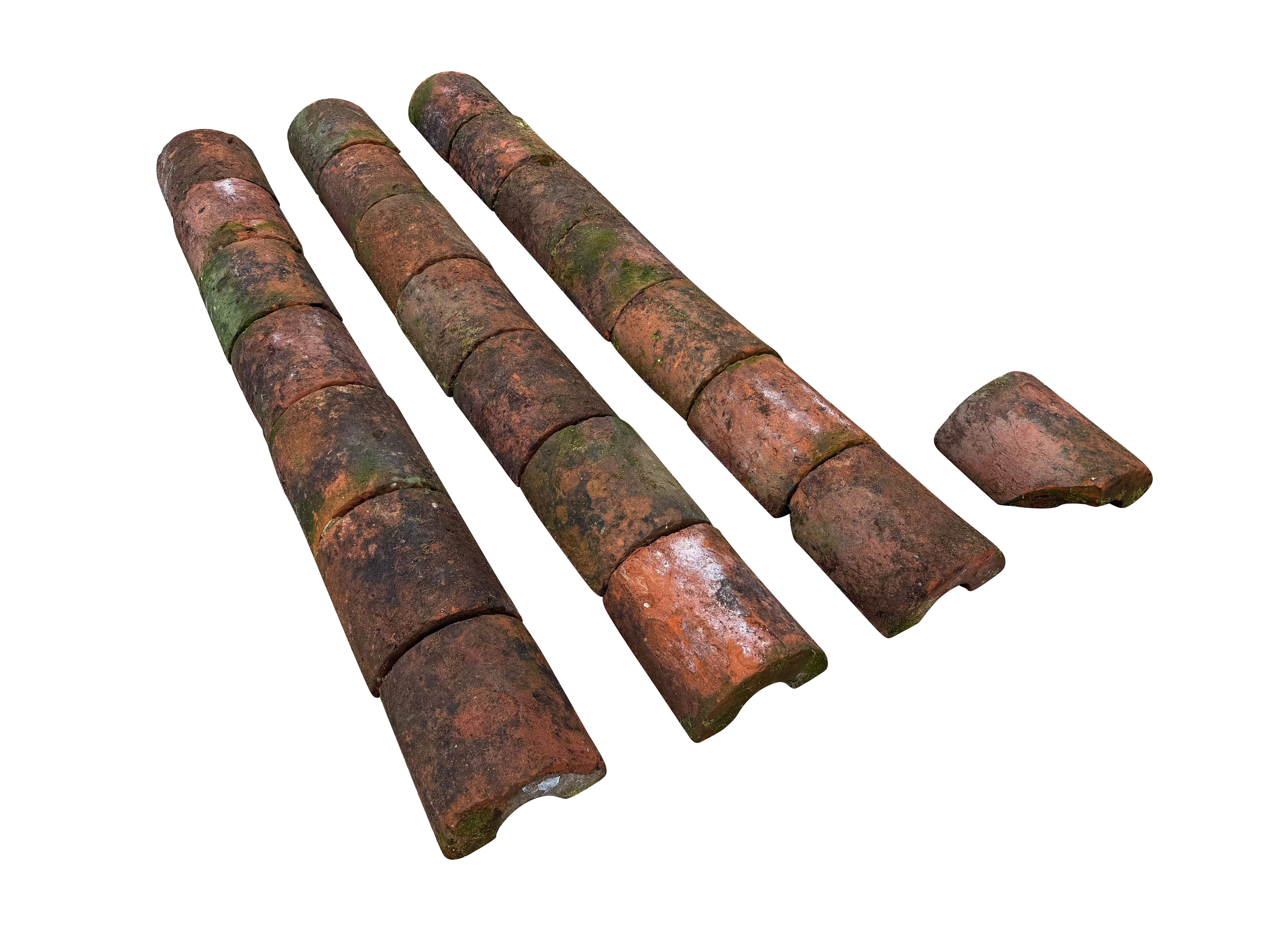 Reclaimed Antique Teracotta Half Round Wall Coping - 11077