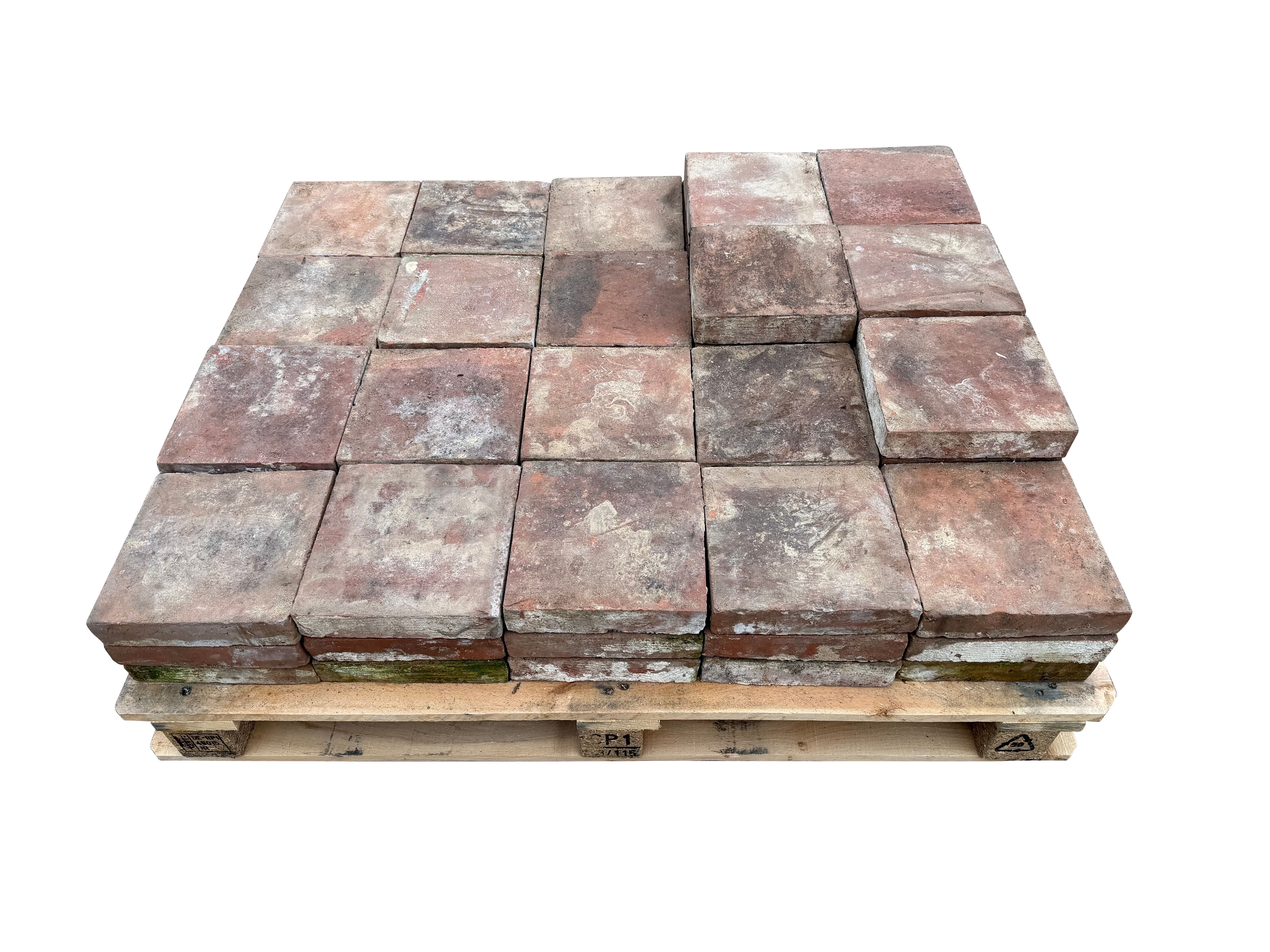 Batch of 65 Reclaimed Terracotta Quarry Floor Tiles - 11051
