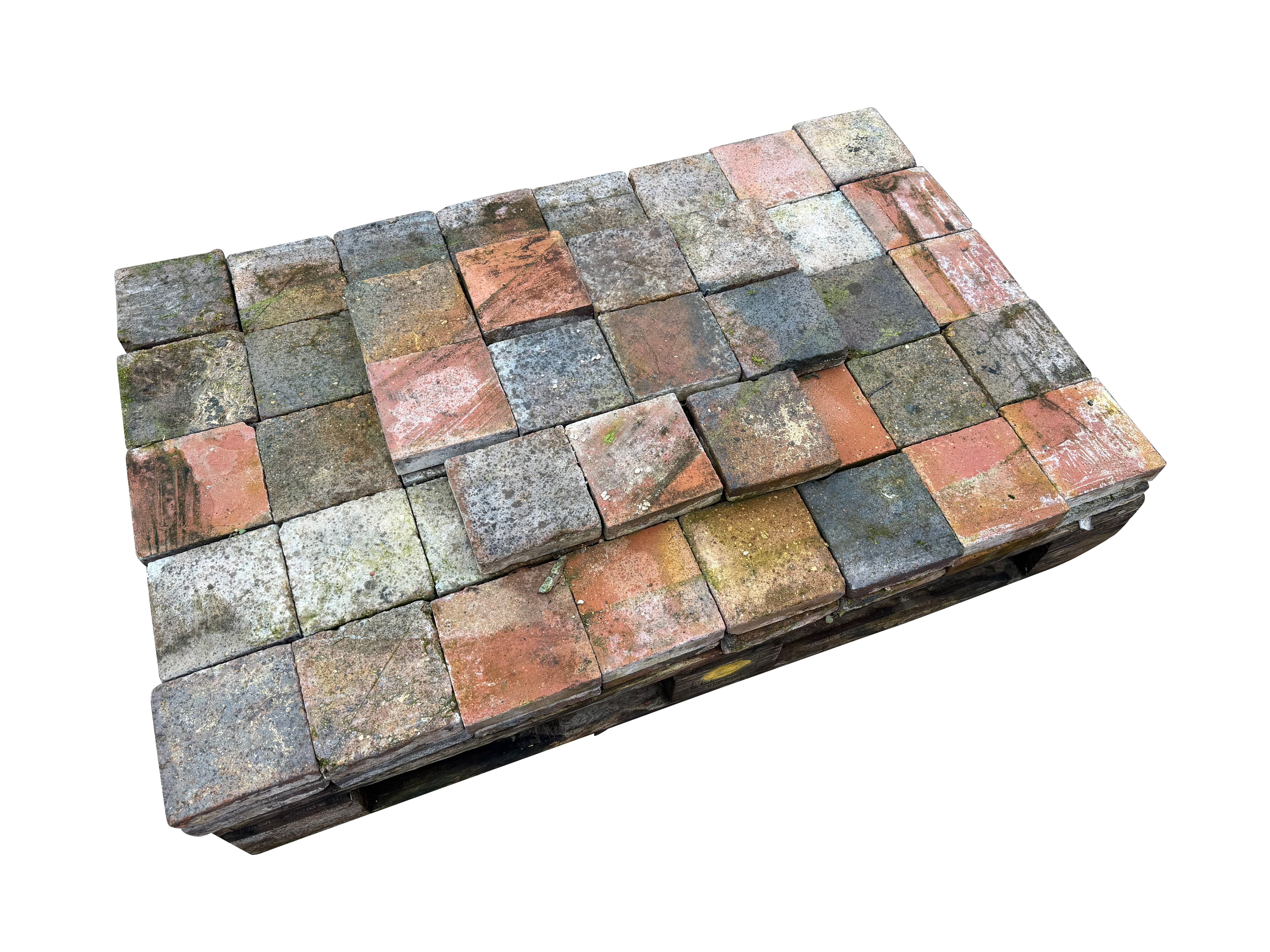 Batch of 91 Reclaimed Quarry Floor Tiles - 11054
