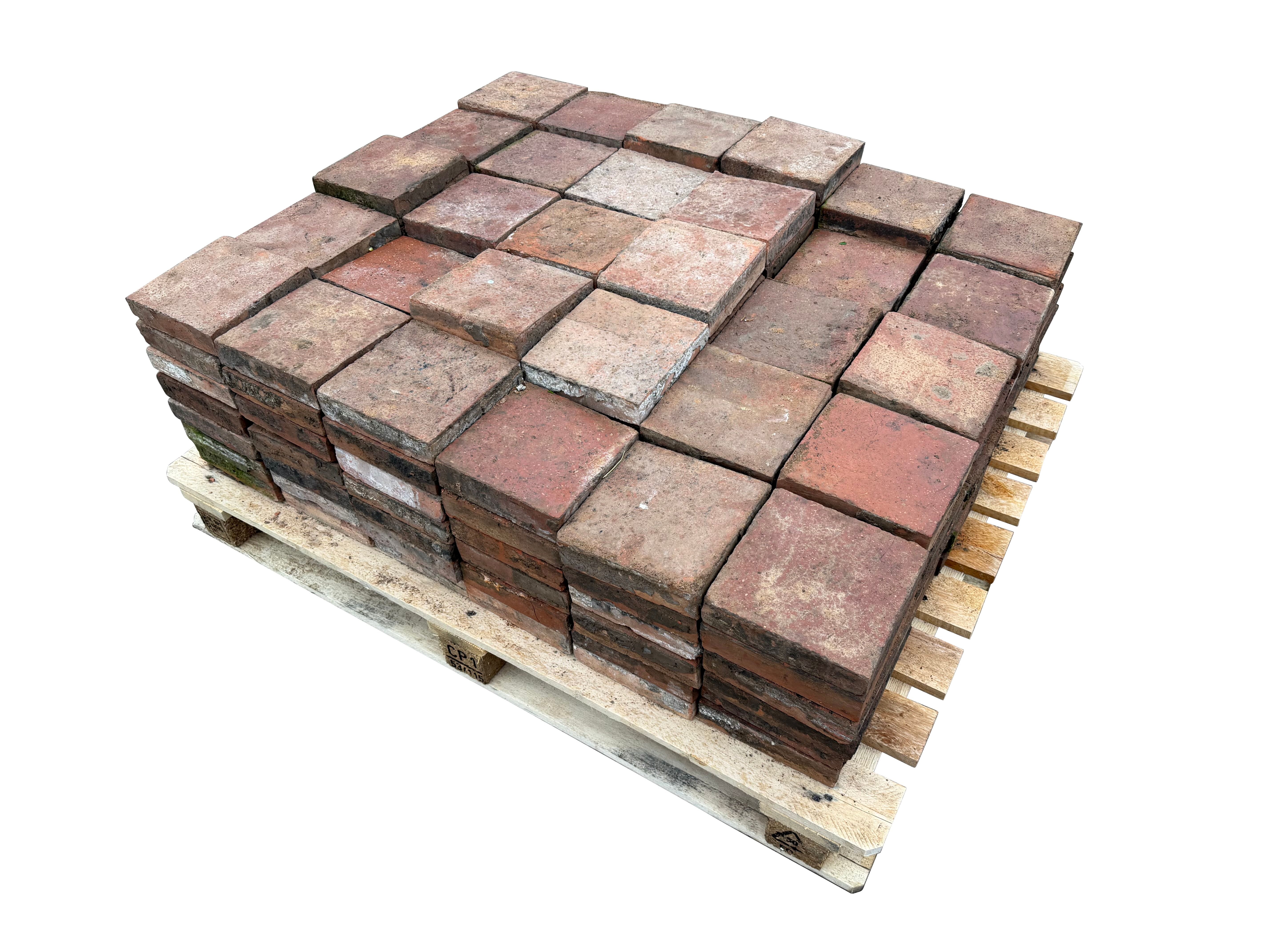 Batch of 198 Reclaimed Terracotta Quarry Floor Tiles - 11056