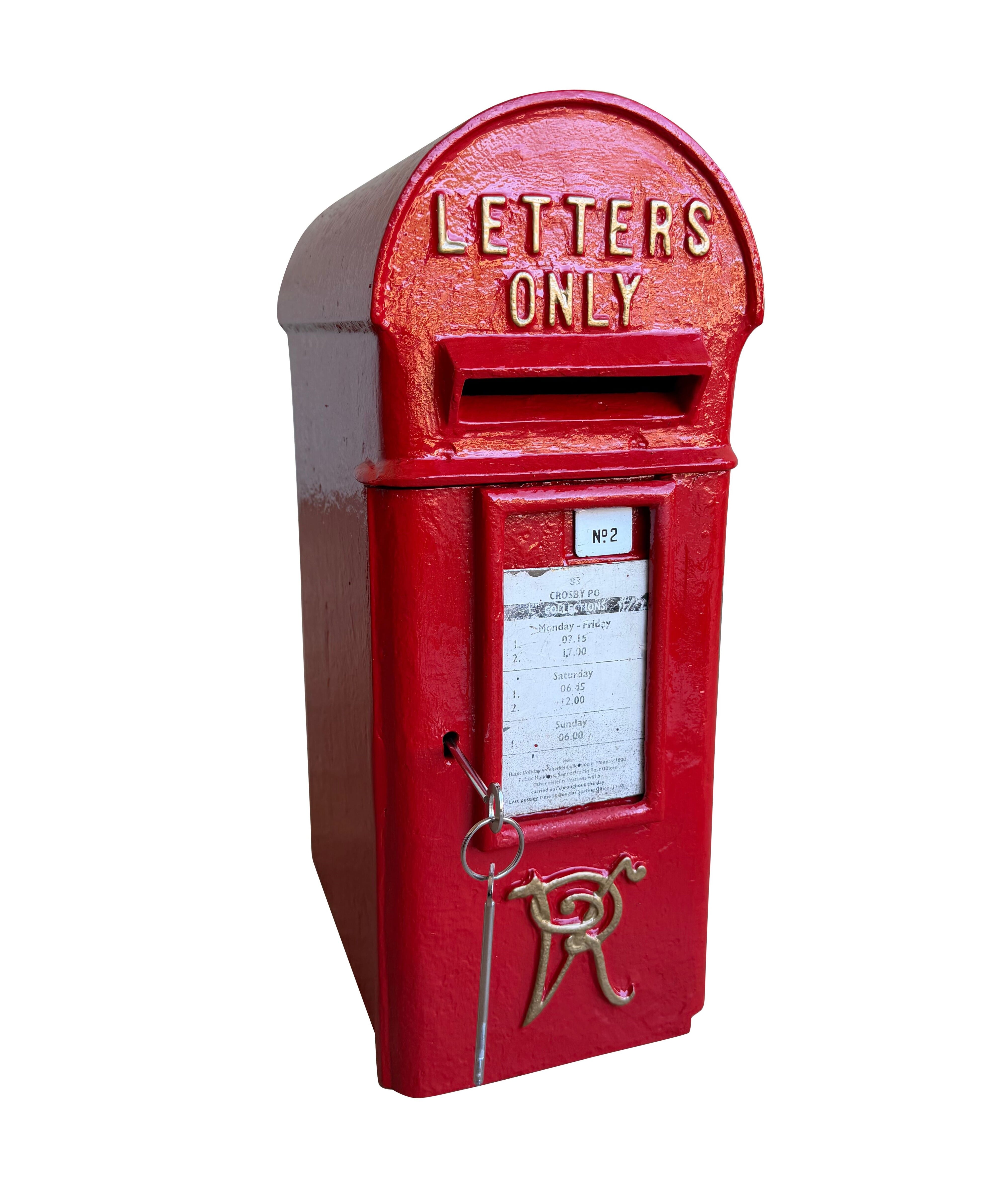 Original Cast Iron Pole Mounted VR Letter Post Box - 10276