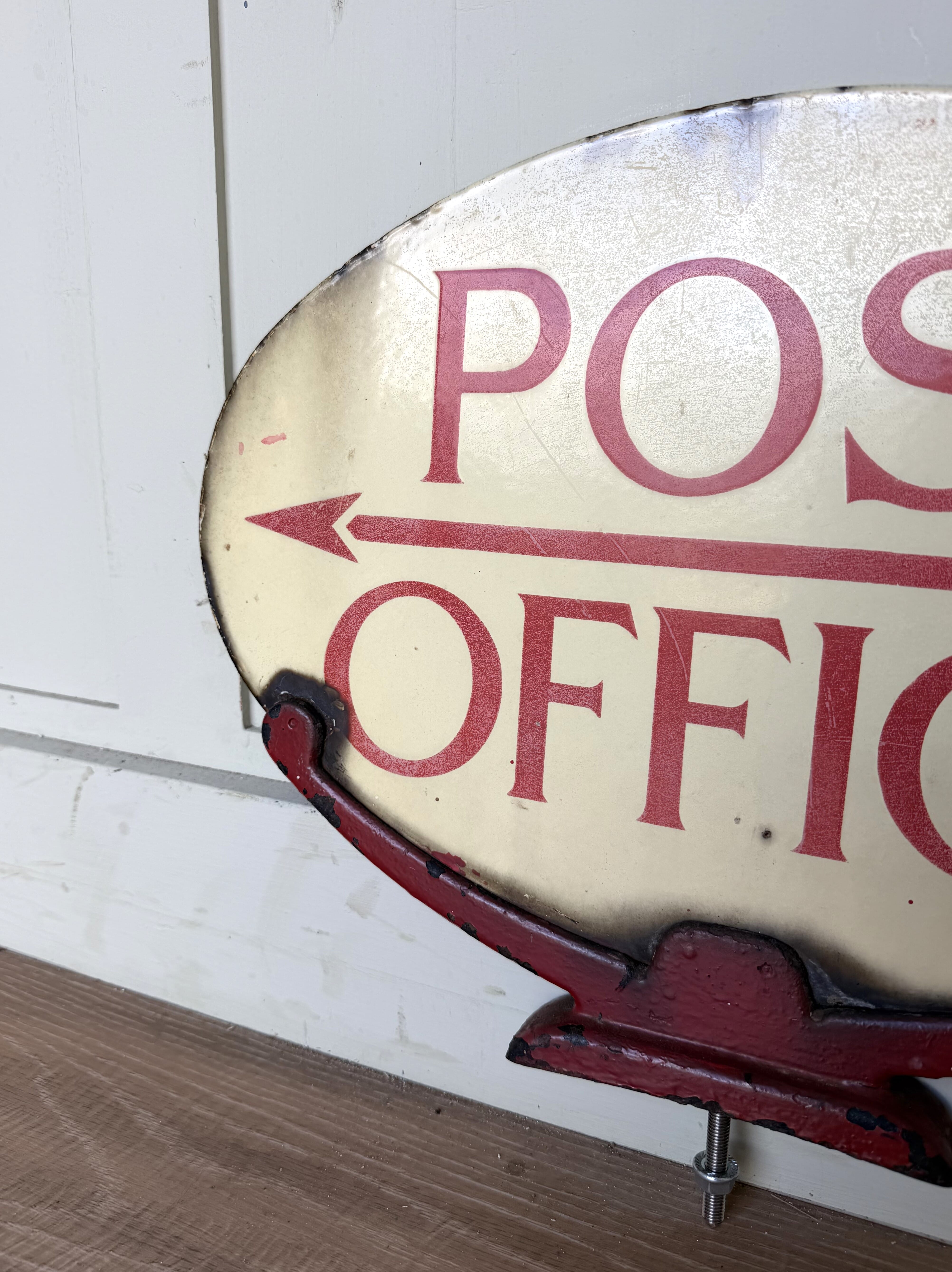 Original royal mail post office sign in patina