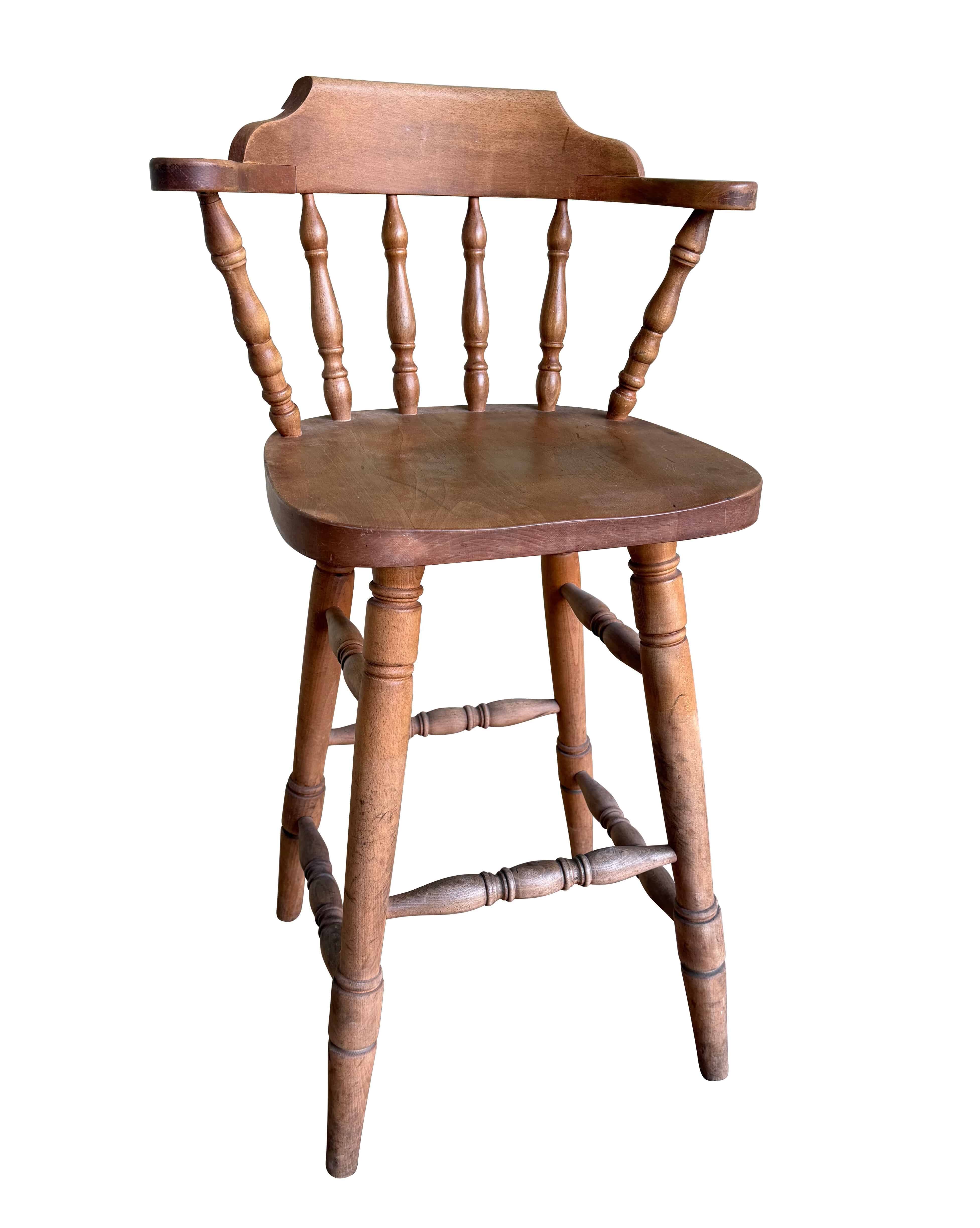 Reclaimed Vintage Kitchen Captains Spindle Stool
