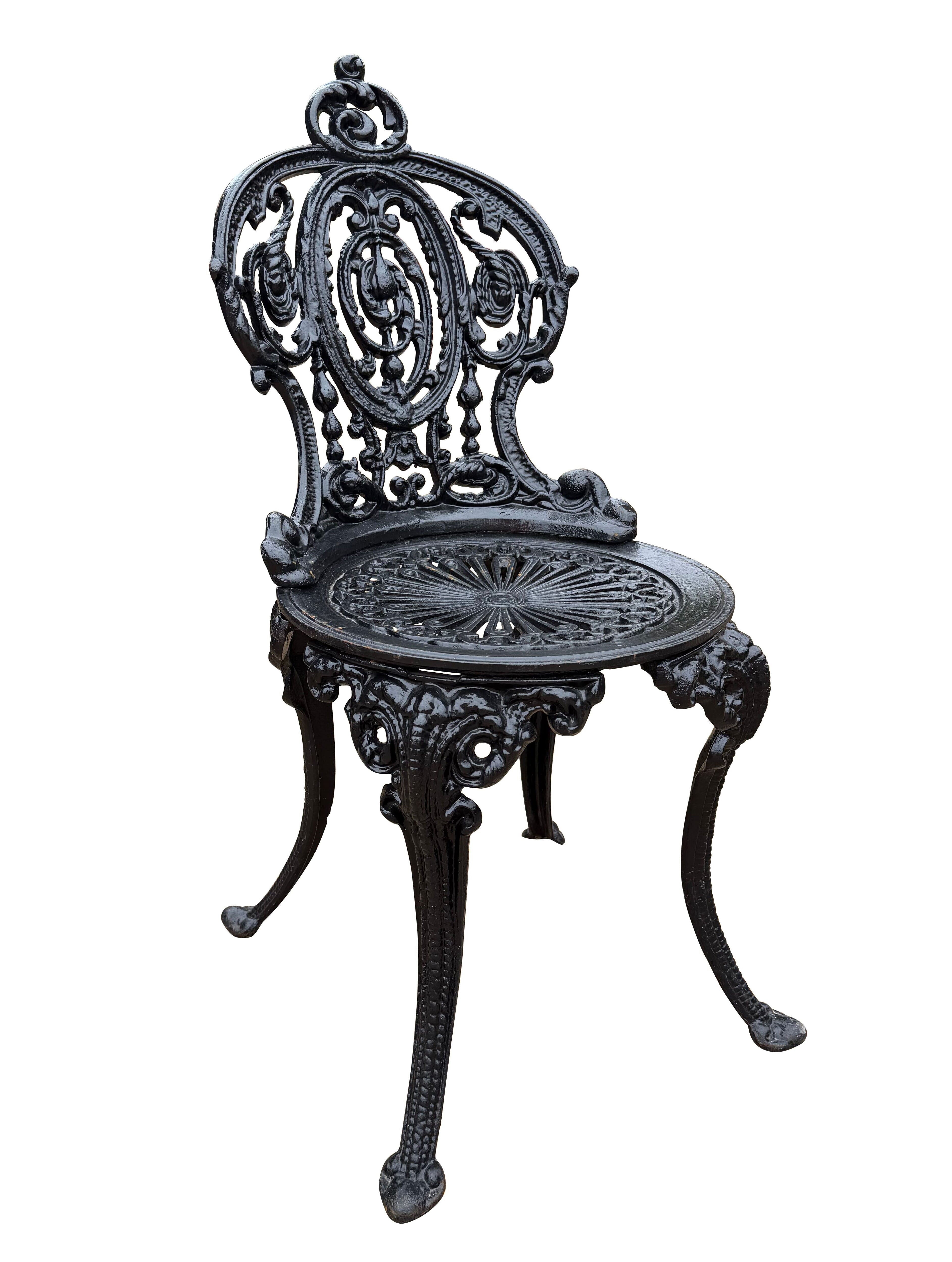 Reclaimed Cast Iron Black Garden Outdoor Chairs - 11071