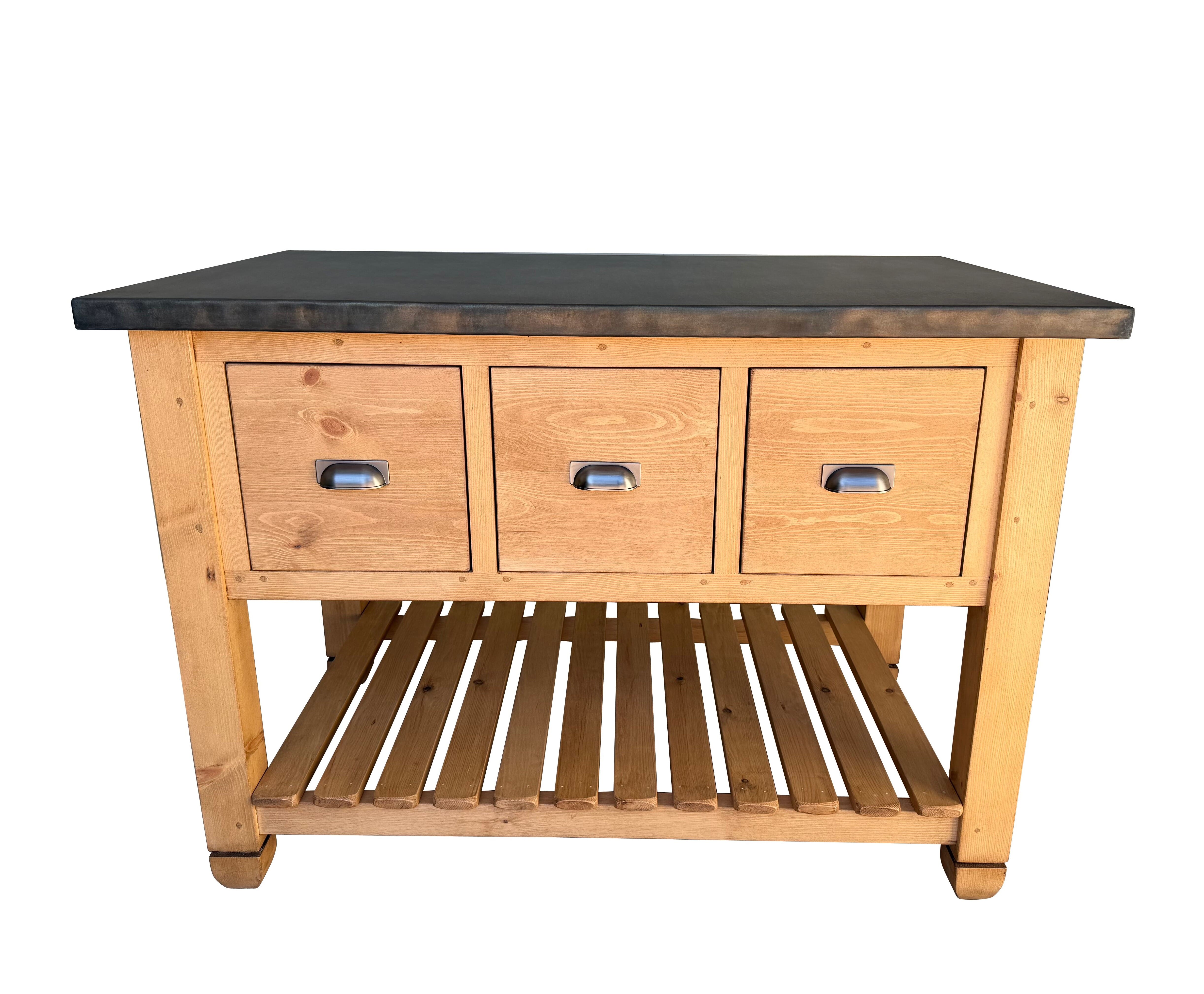 Handmade Antique Zinc Kitchen Central Island Unit - D2347