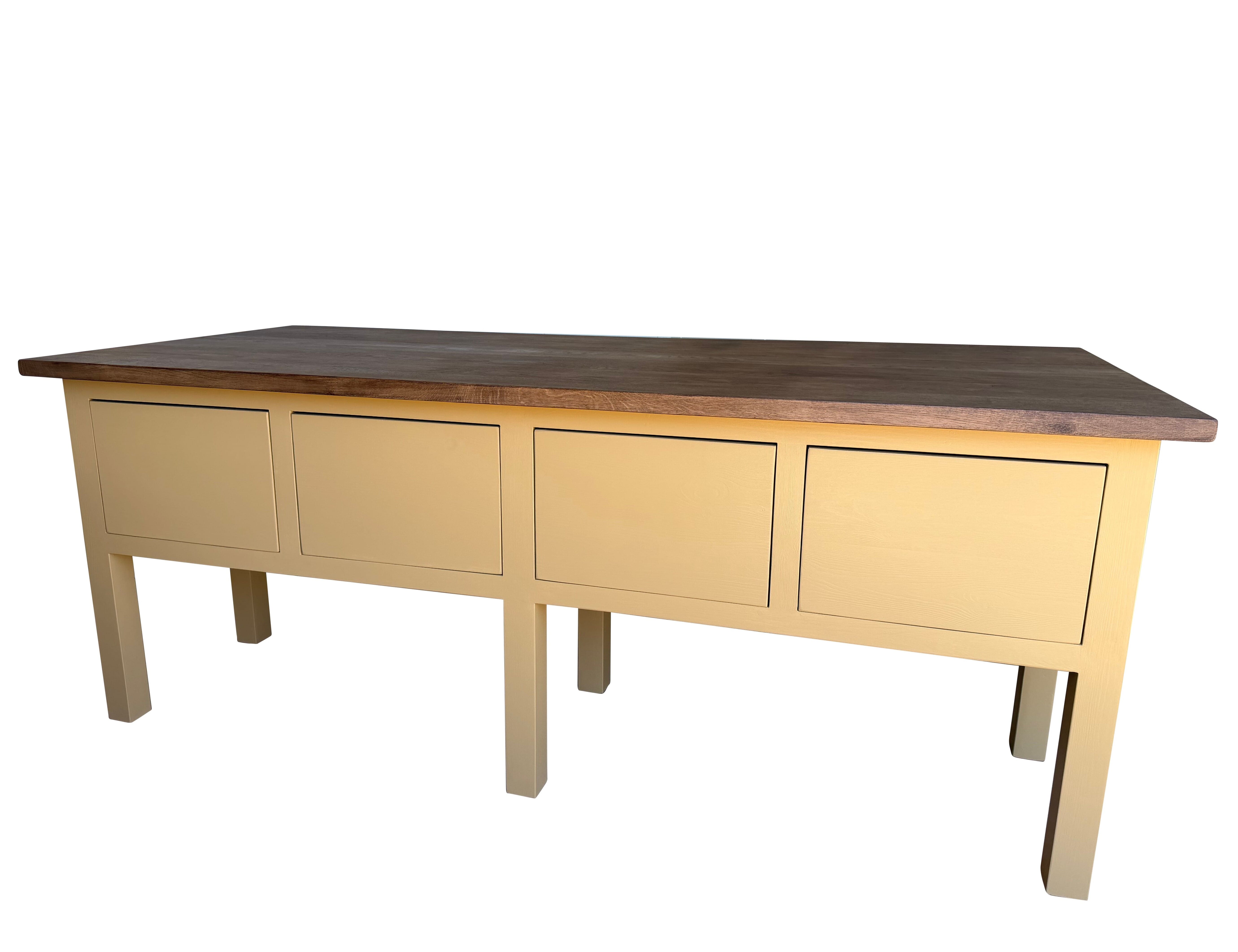 Handmade Oak Top Kitchen Central Kitchen Island Storage - D2348