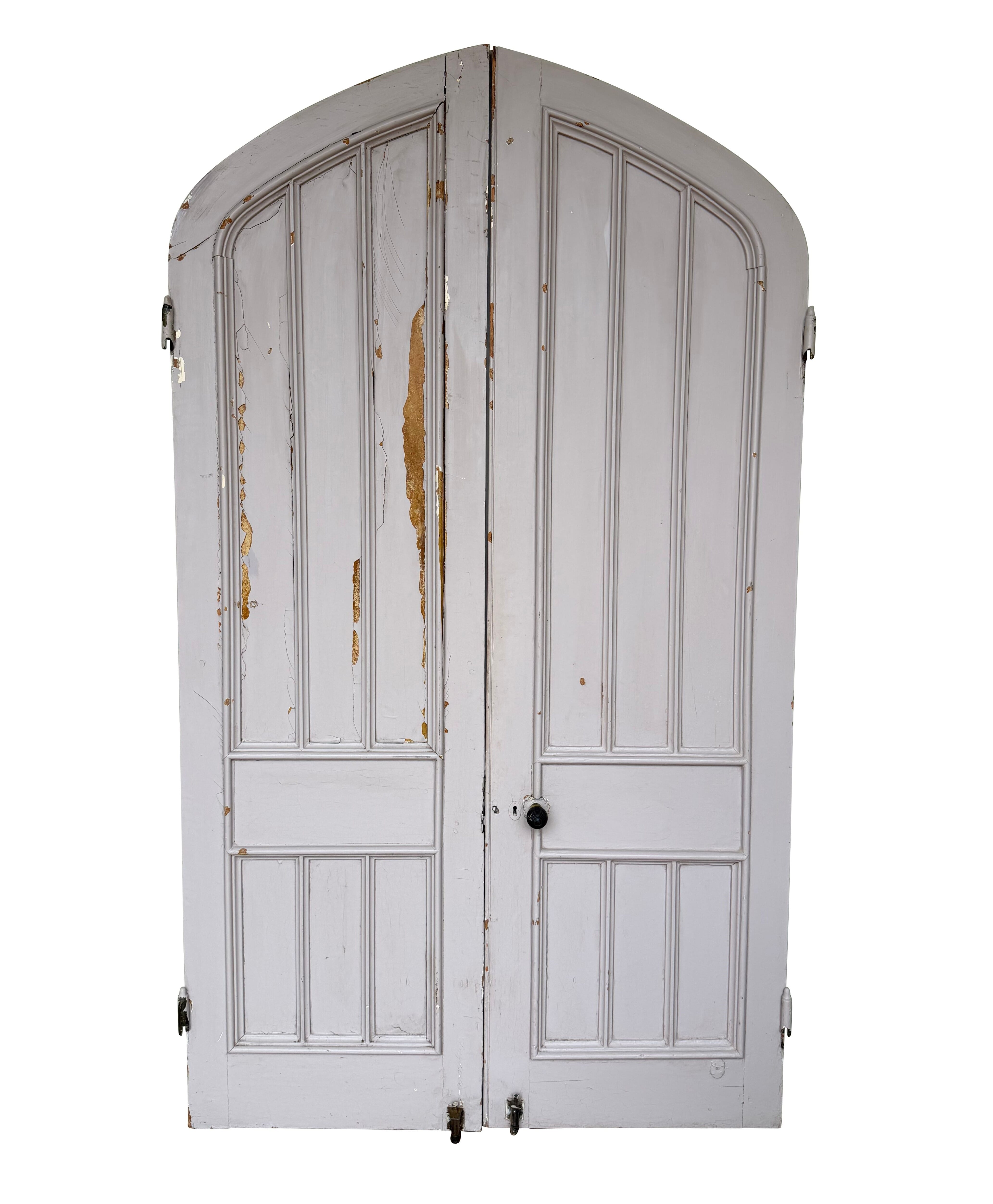 Original Large Reclaimed Gothic Arch Wooden Doors - 11029