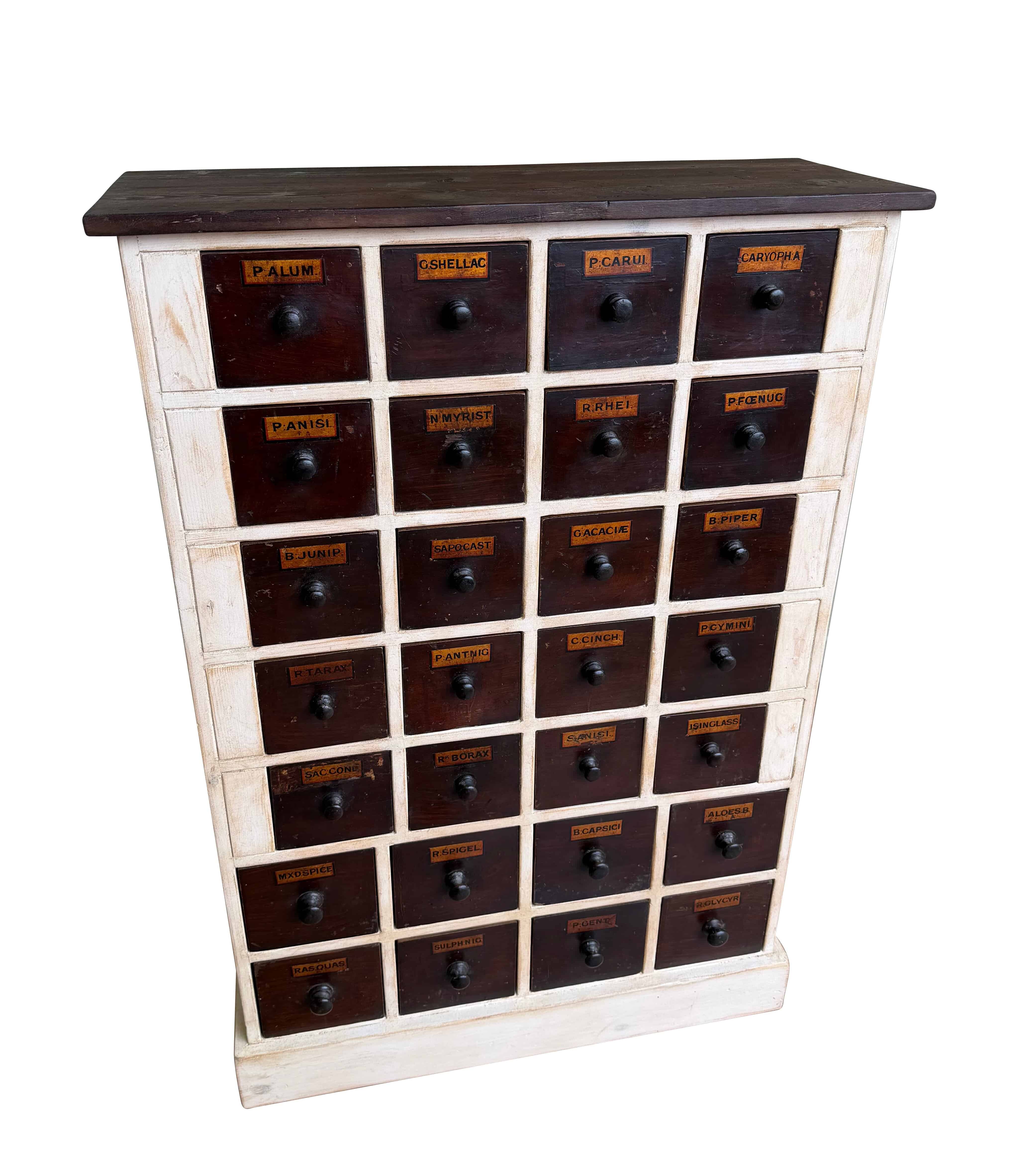 Shabby Chic Apothecary Cabinet With 28 Drawers