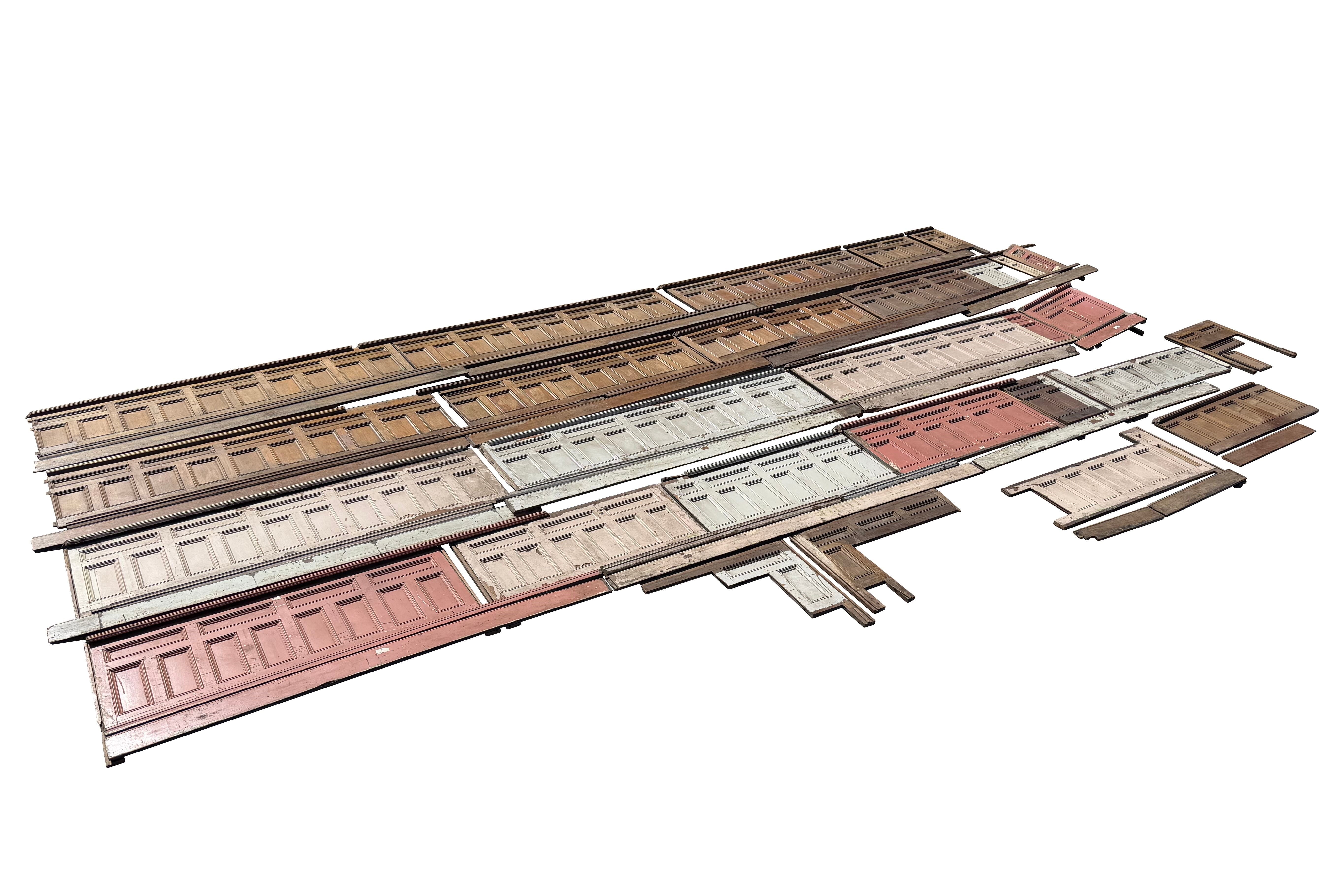 Antique Reclaimed Solid Oak Dado Height Wall Panelling - 11090