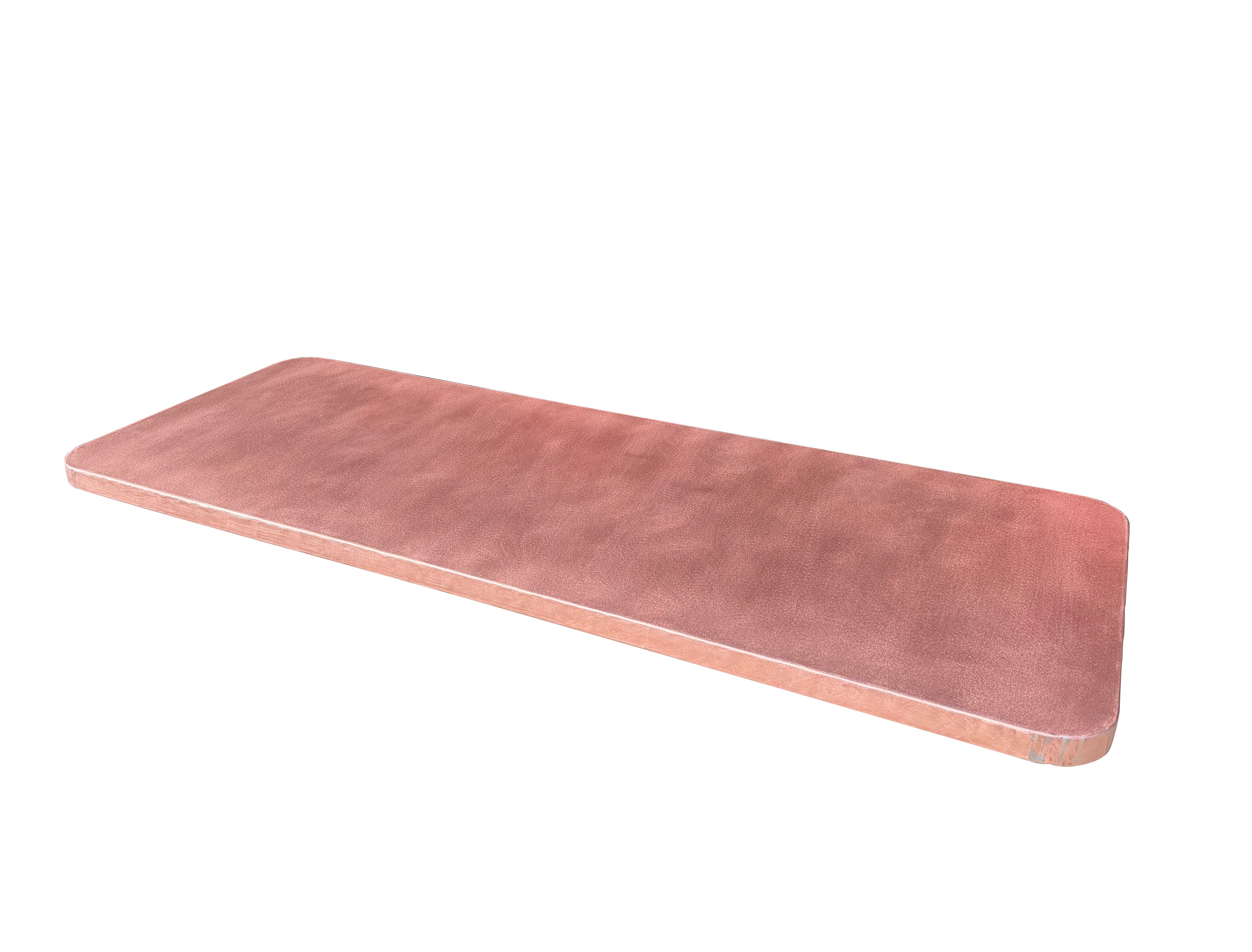 Matt Copper Handmade Kitchen Worktop With Rounded Corners - D2351