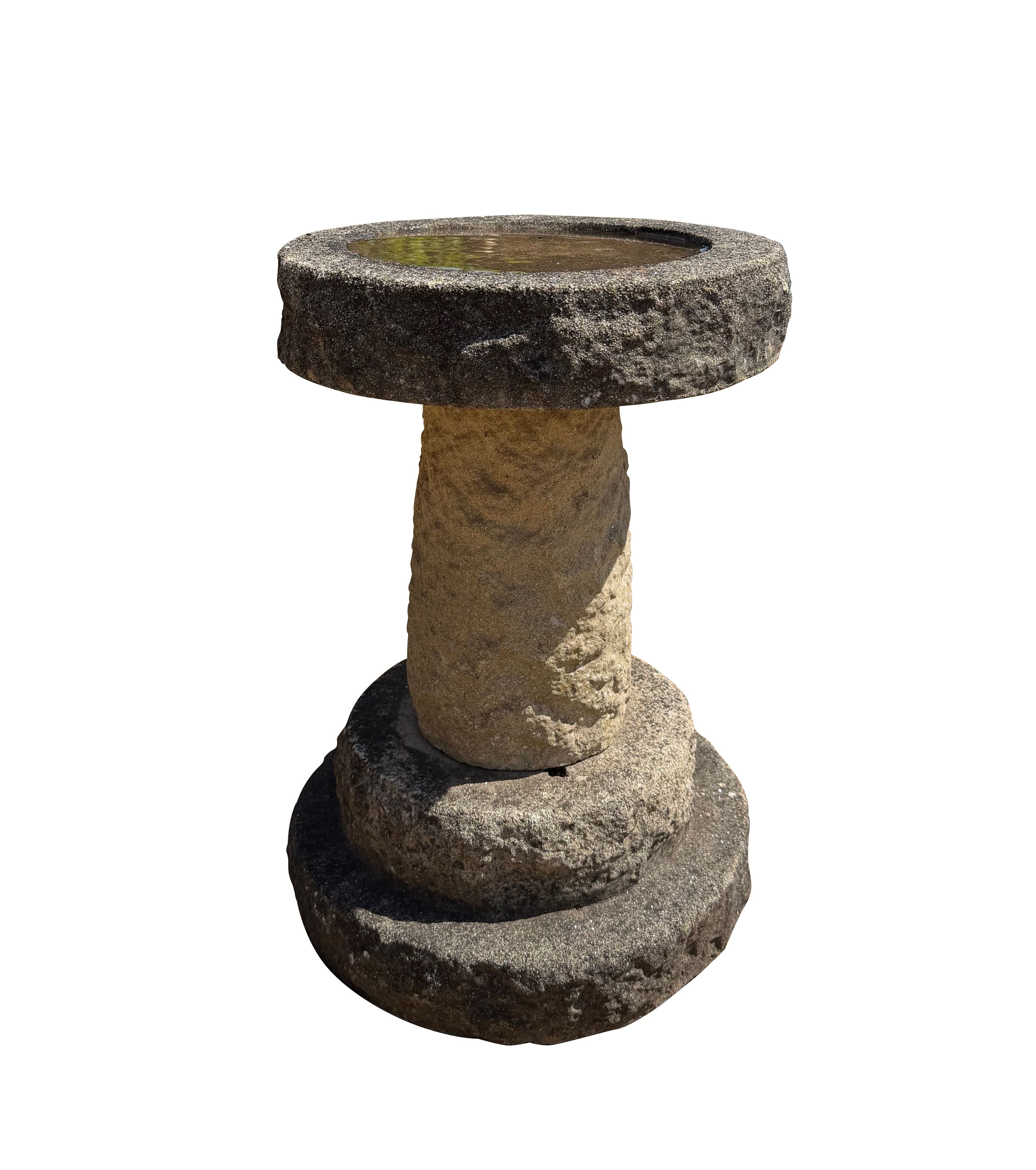 Reclaimed Reconstituted Stone Garden Bird Bath - 11098B