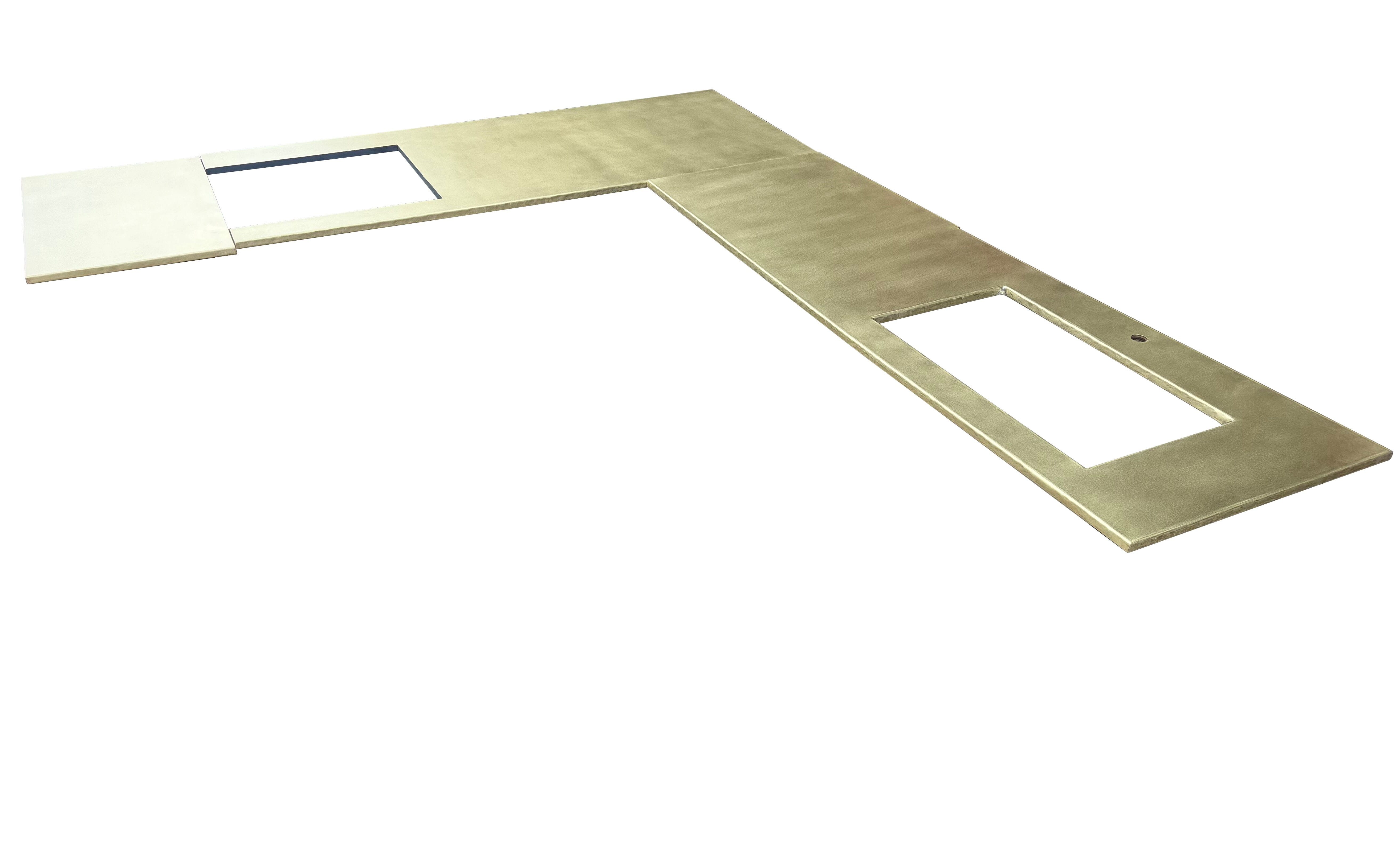 Bespoke Kitchen Matt Brass Slimline Worktops - D2354