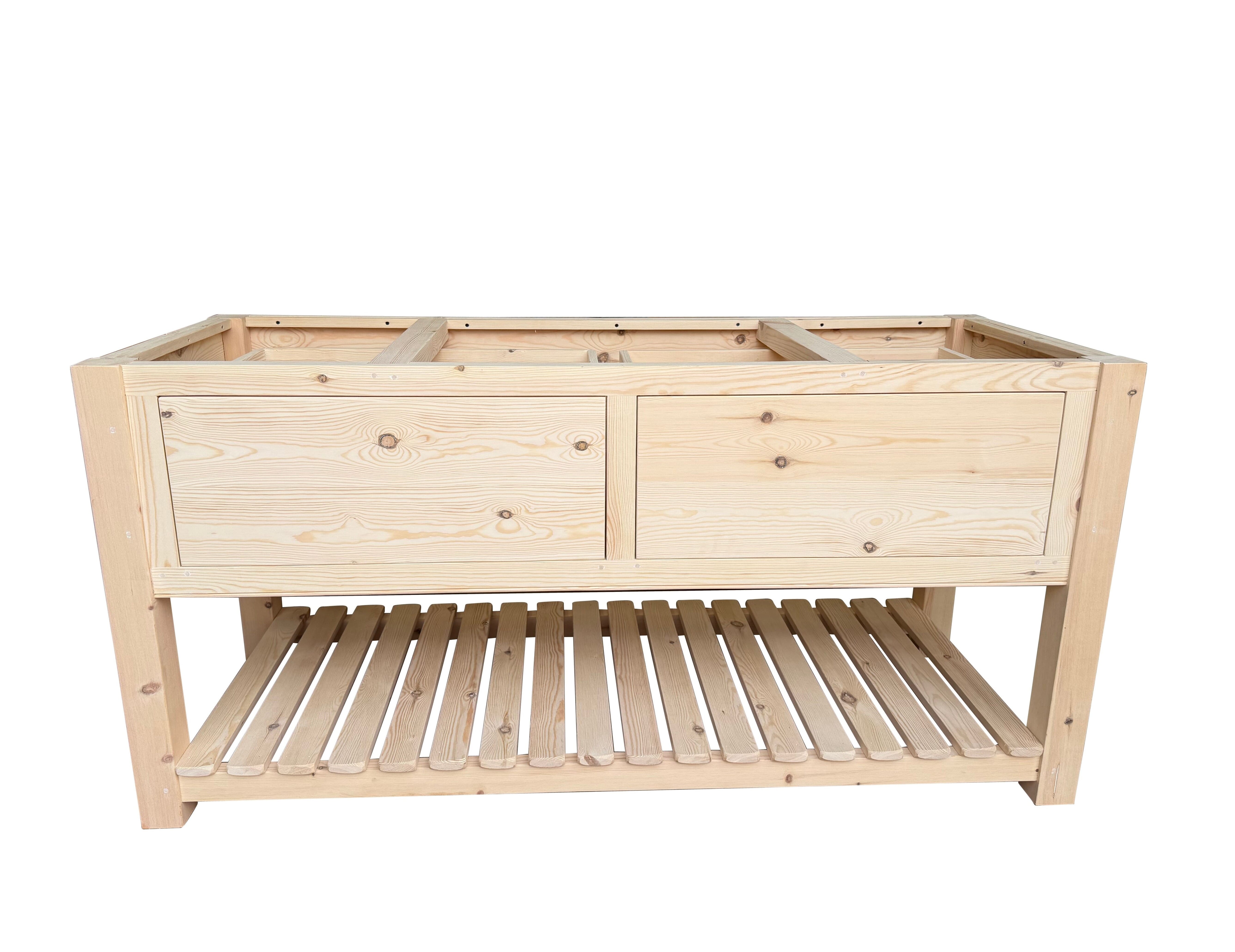 Handmade Kitchen Island Base Only With Drawers and Shelf - D2358