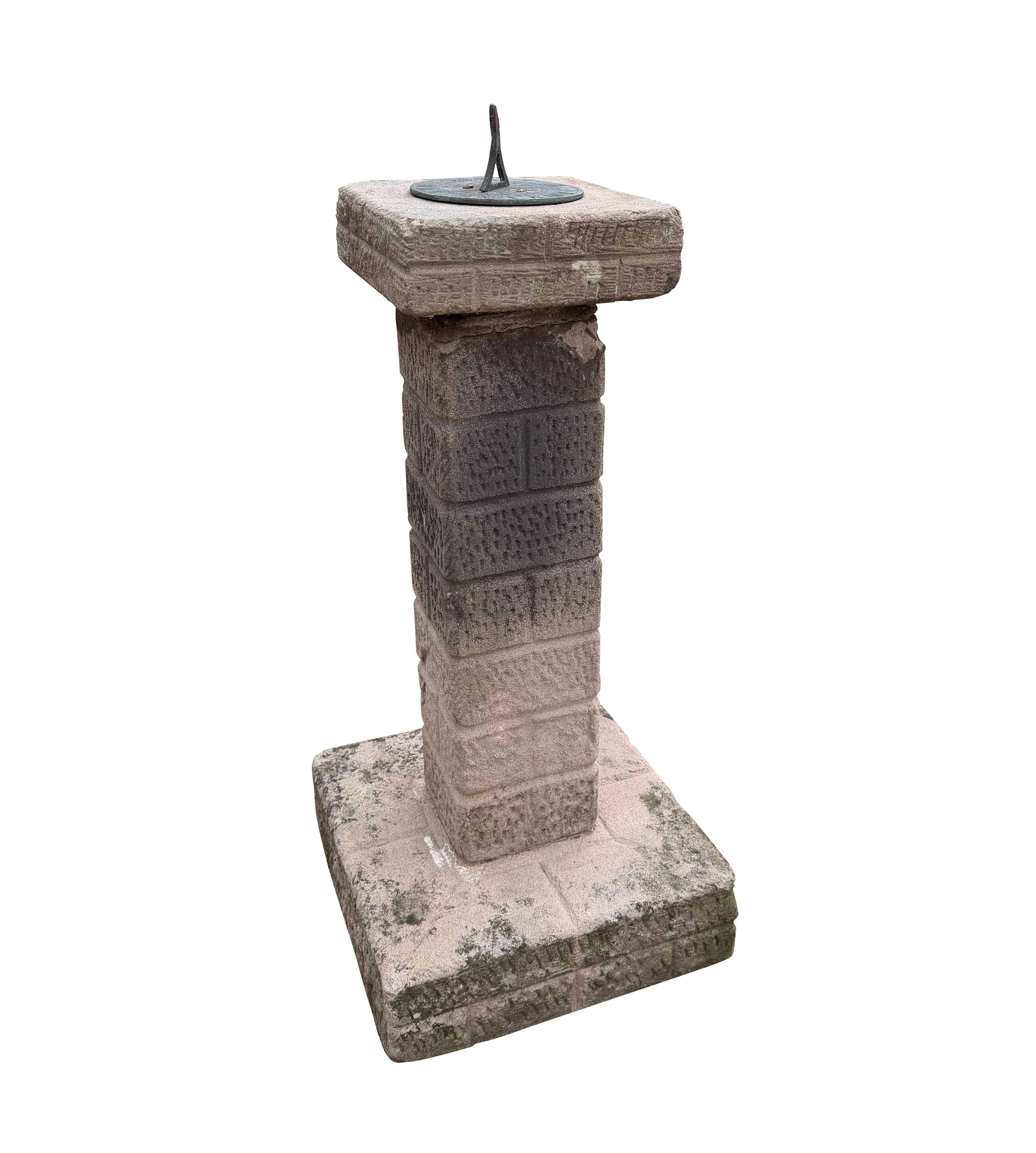 Antique Garden Hand Carved Solid Stone Sundial