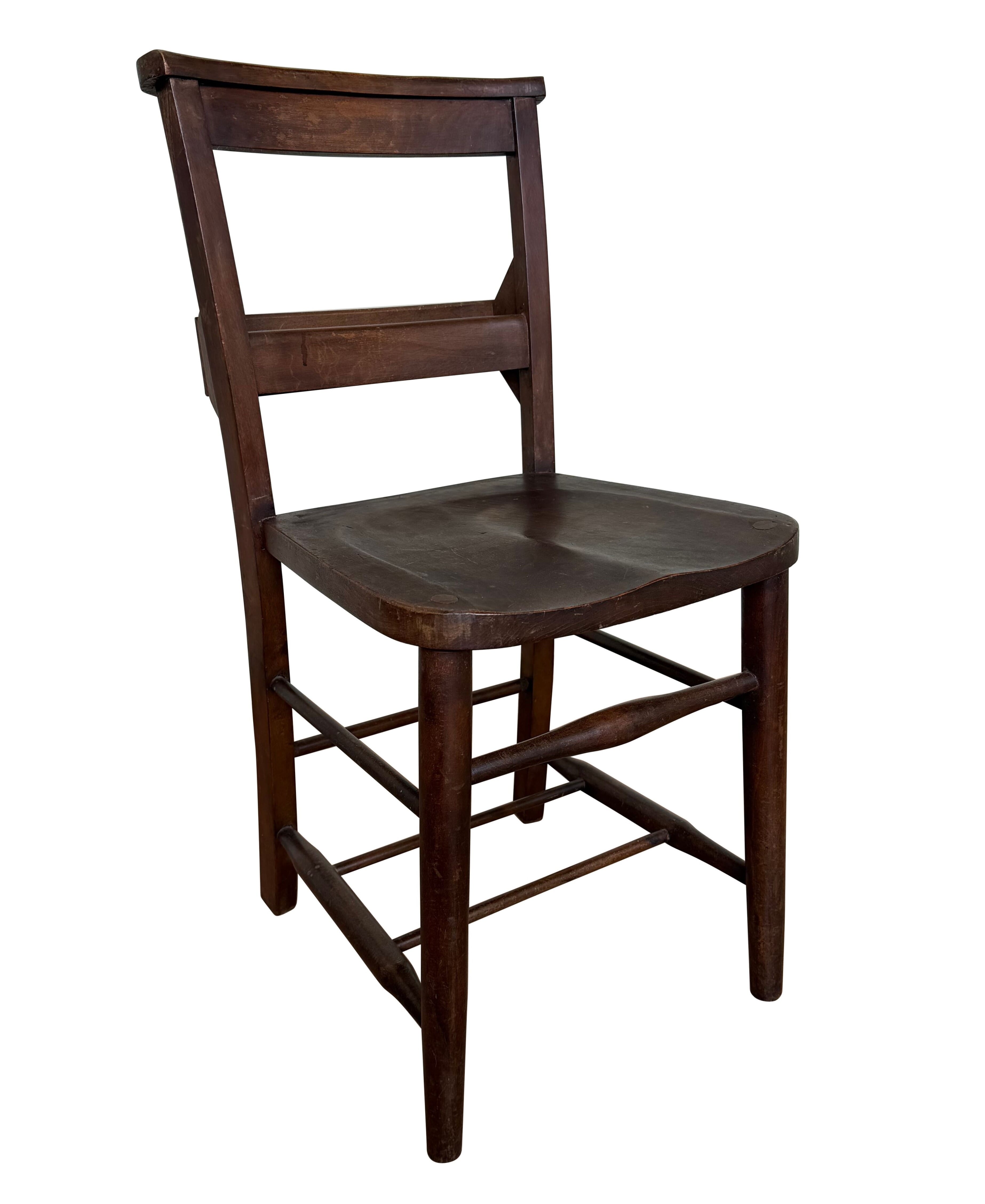 Antique Church Wooden Chapel Chairs With Book Holder - 11113