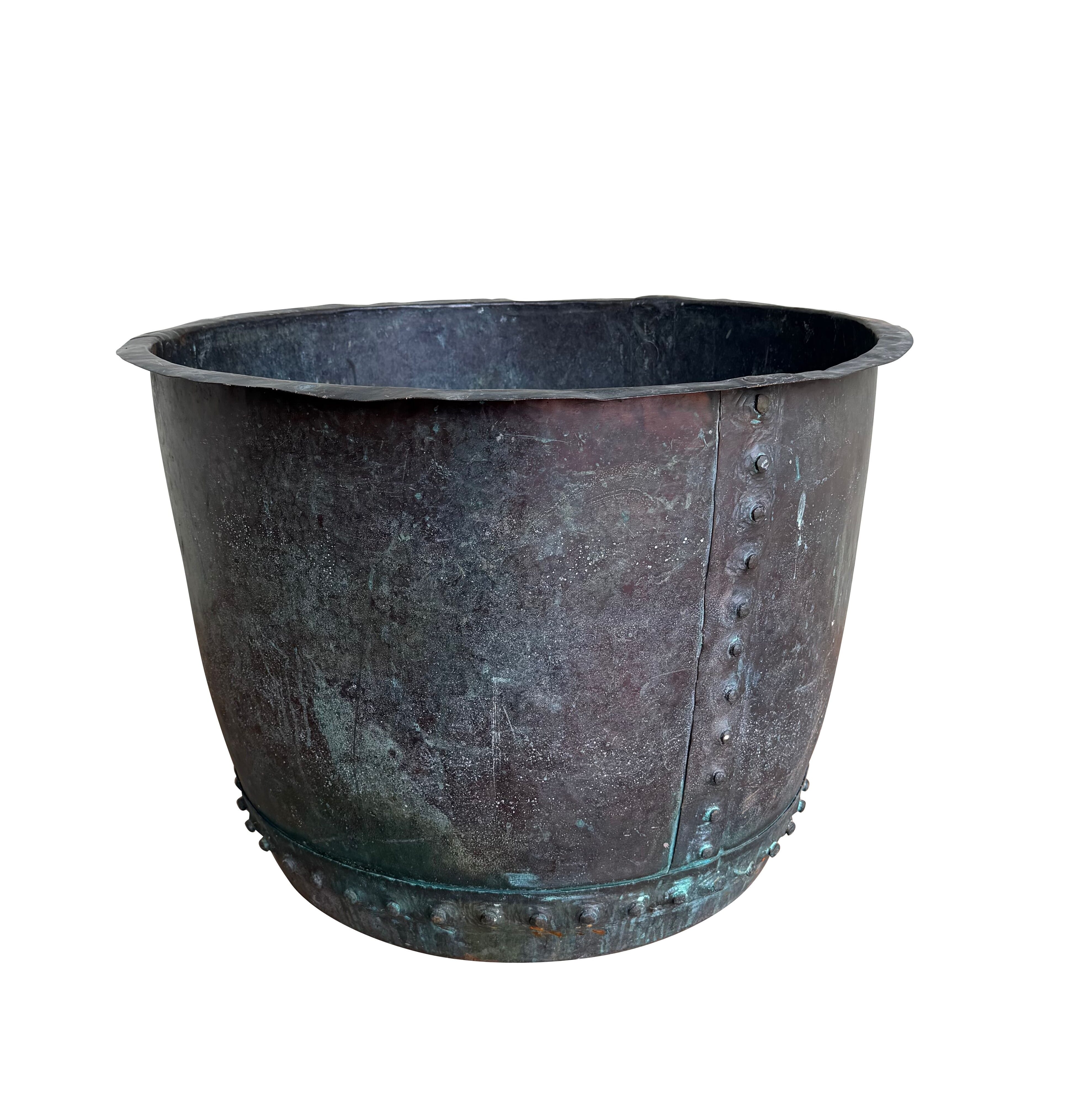 Victorian Large Verdigris Outdoor Copper Planter / Pot - 11096