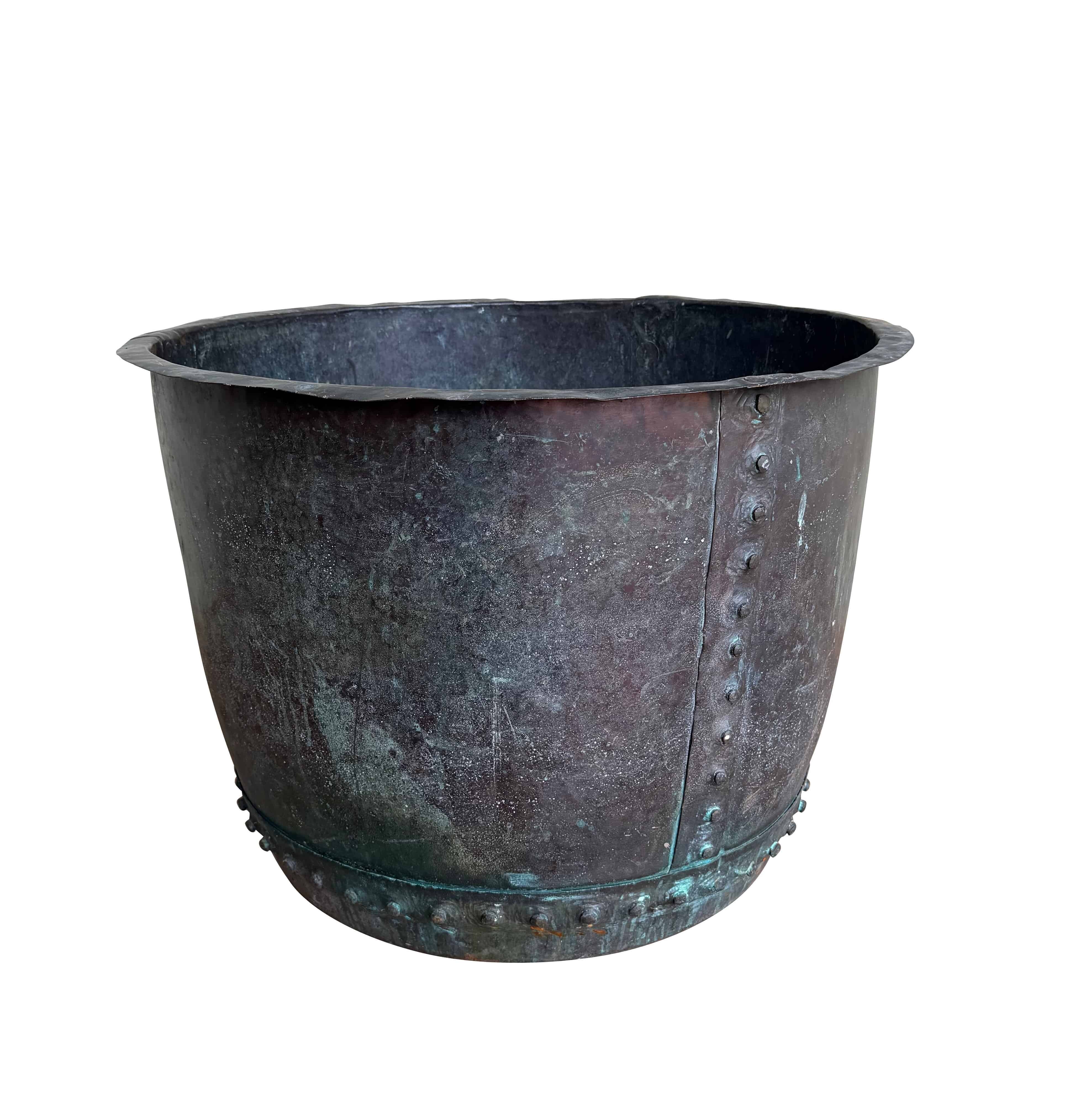Victorian Large Verdigris Outdoor Copper Planter / Pot