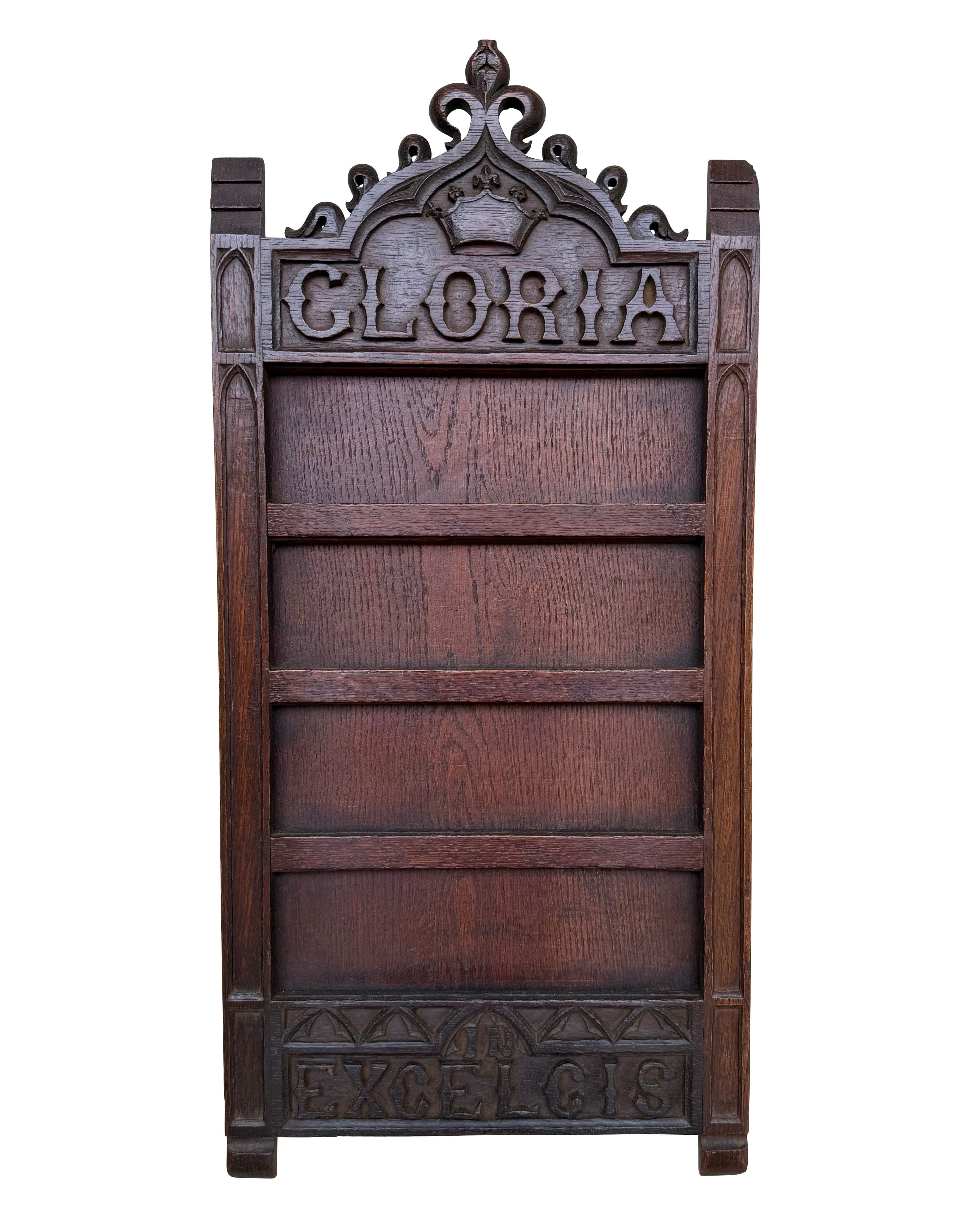 Edwardian Carved Oak Ornate Church Hymn Board - 11084A