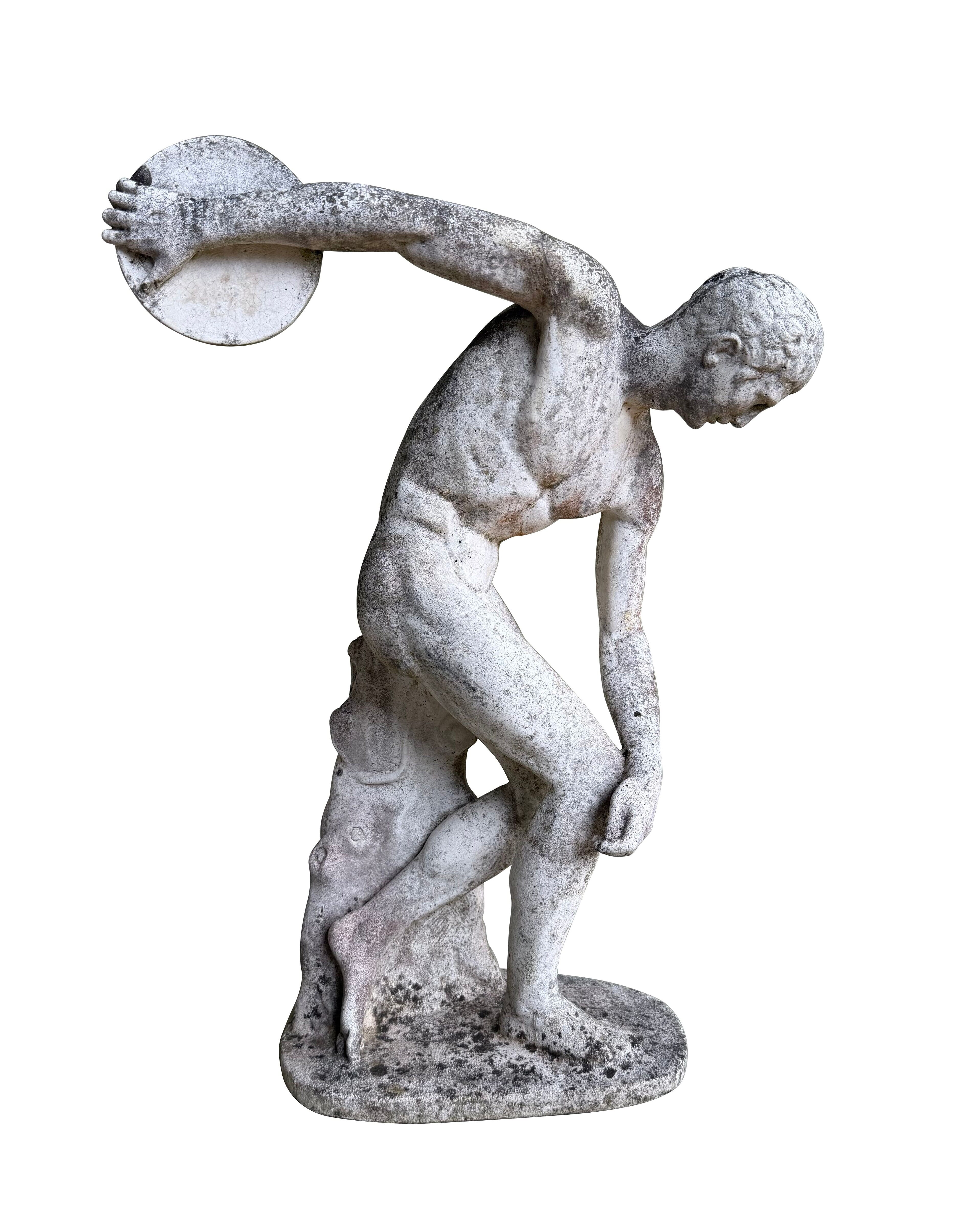 Vintage Reclaimed Miniature Statue Of Discobolus - 11129